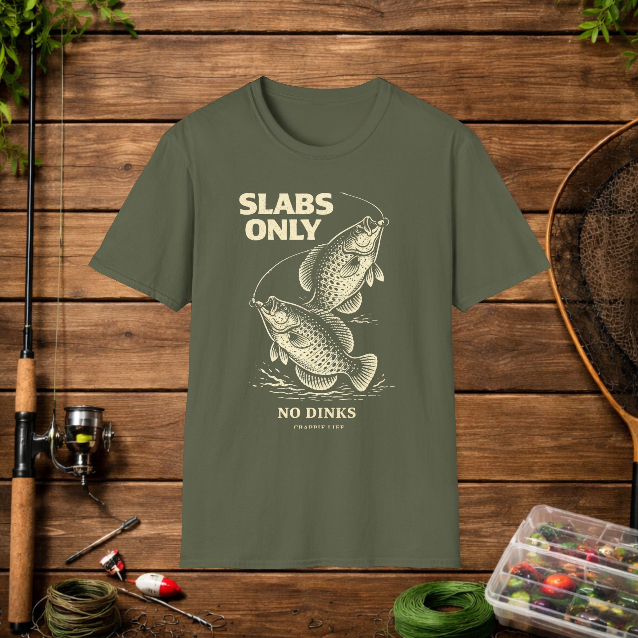 Slabs Only Crappie Fishing Shirt – Crappie Life Tee – No Dinks Funny Fishing Shirt – Crappie Angler Gift