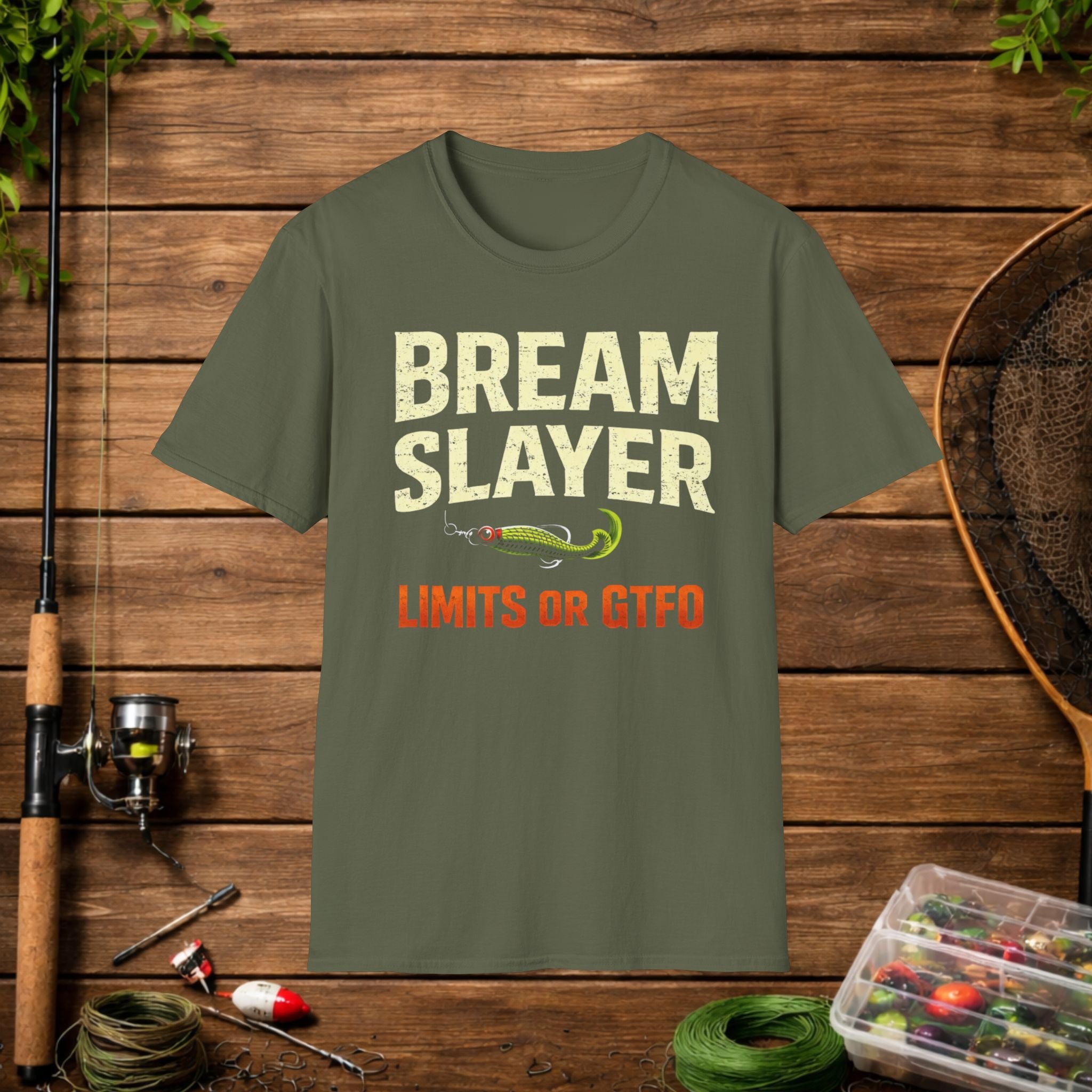 Bream Slayer Shirt – Limits or GTFO Fishing Tee – Crappie & Panfish Angler Shirt – Funny Fishing Shirt for Fishermen