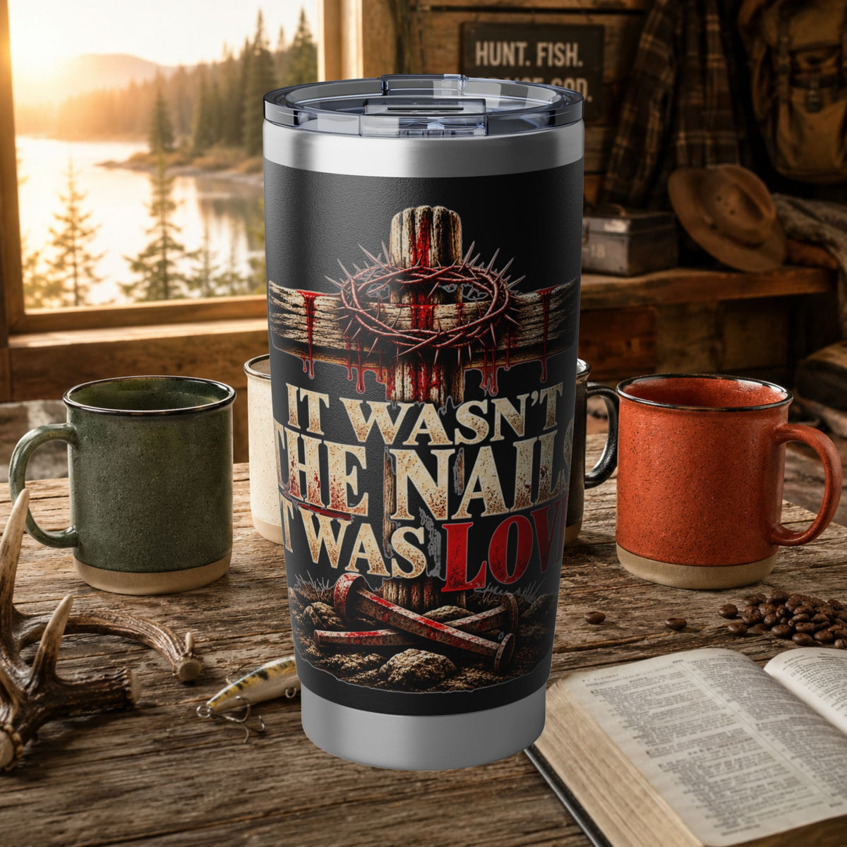 It Wasn't the Nails, It Was Love Christian Tumbler, 20oz
