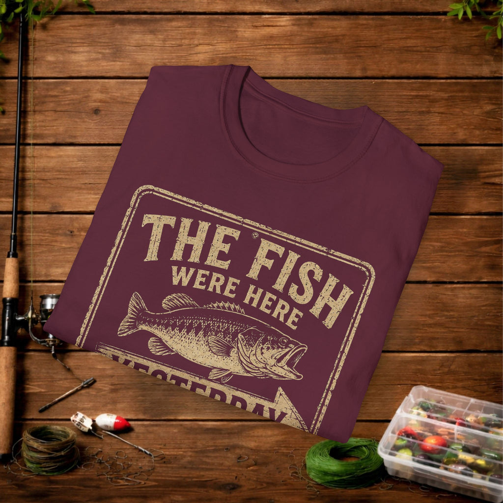 The Fish Were Here Yesterday T-Shirt — Vintage Fishing Tee for Anglers