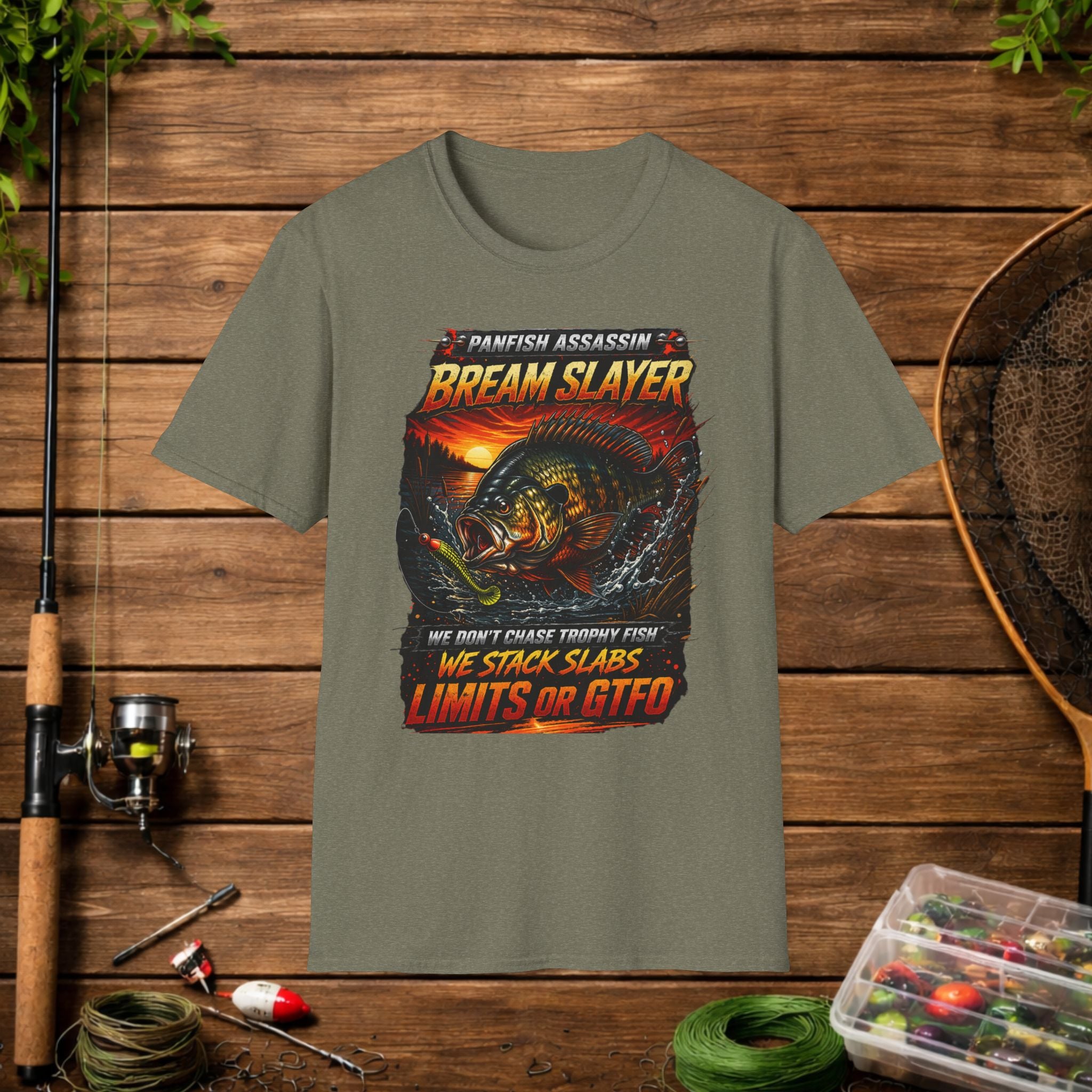Bream Slayer Fishing Shirt – Panfish Assassin Tee – Funny Bream Fishing Shirt – Bluegill Angler Gift