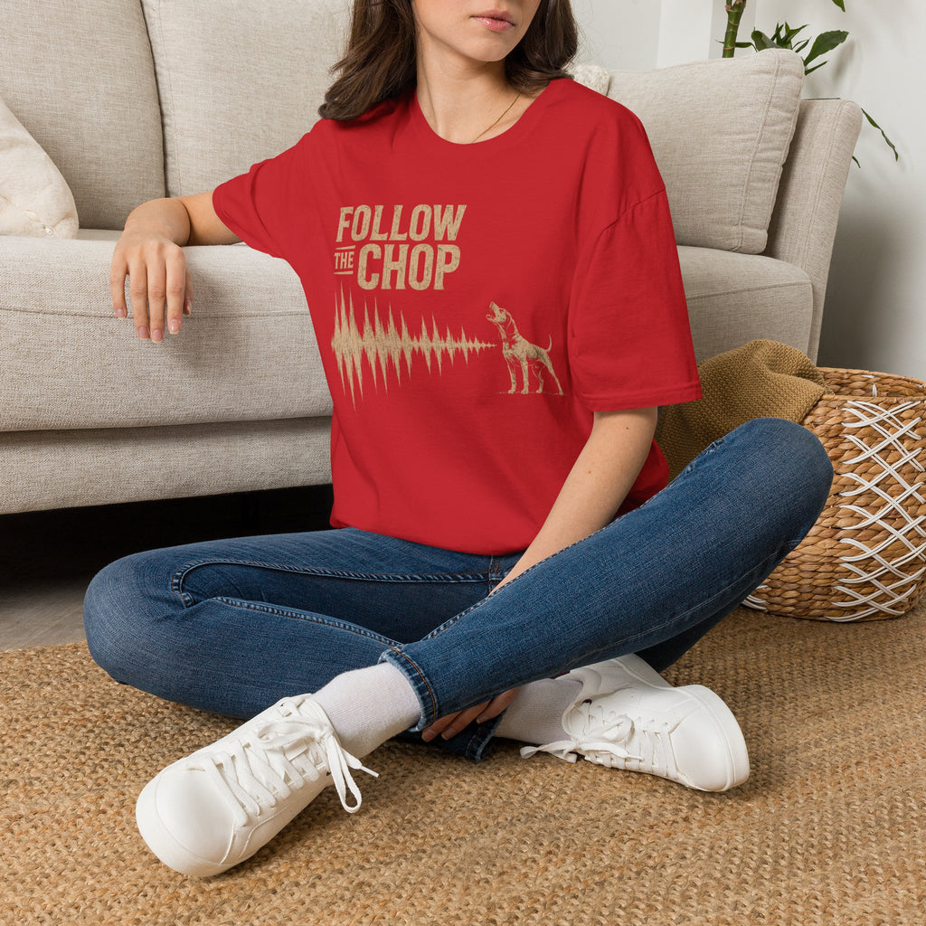 Follow The Chop Coon Hunting T-Shirt | Houndsman Dog Waveform Graphic Tee | Wild Wonderful Wear