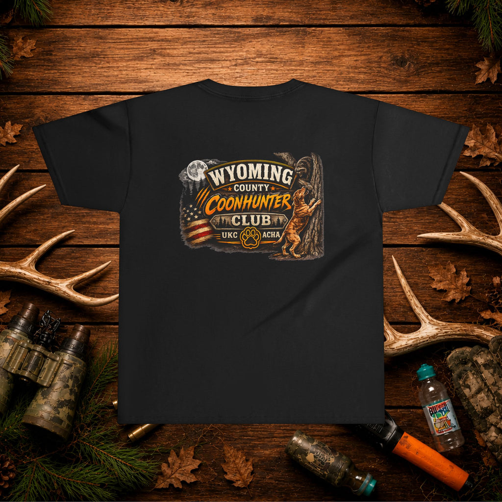 Wyoming County Coonhunter Club Youth T-Shirt — Back Print