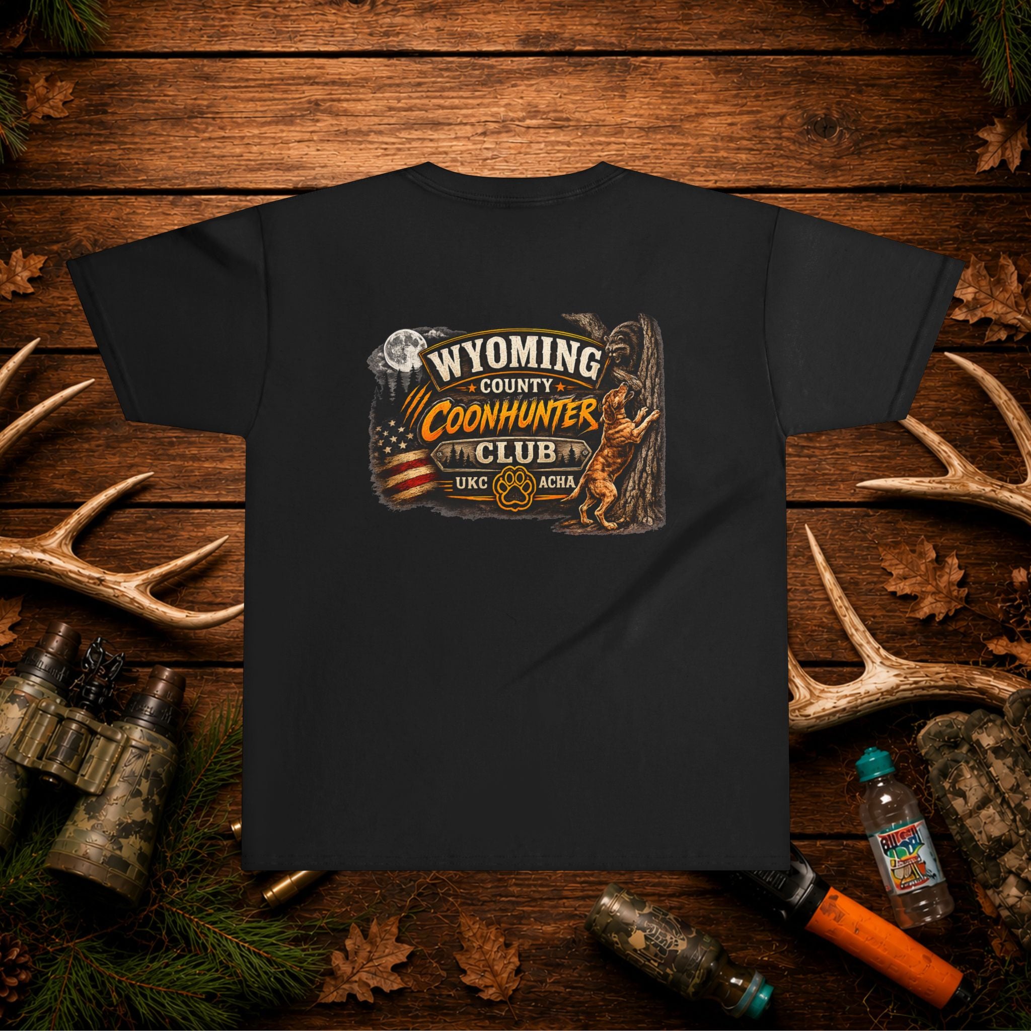 Wyoming County Coonhunter Club Youth T-Shirt — Back Print