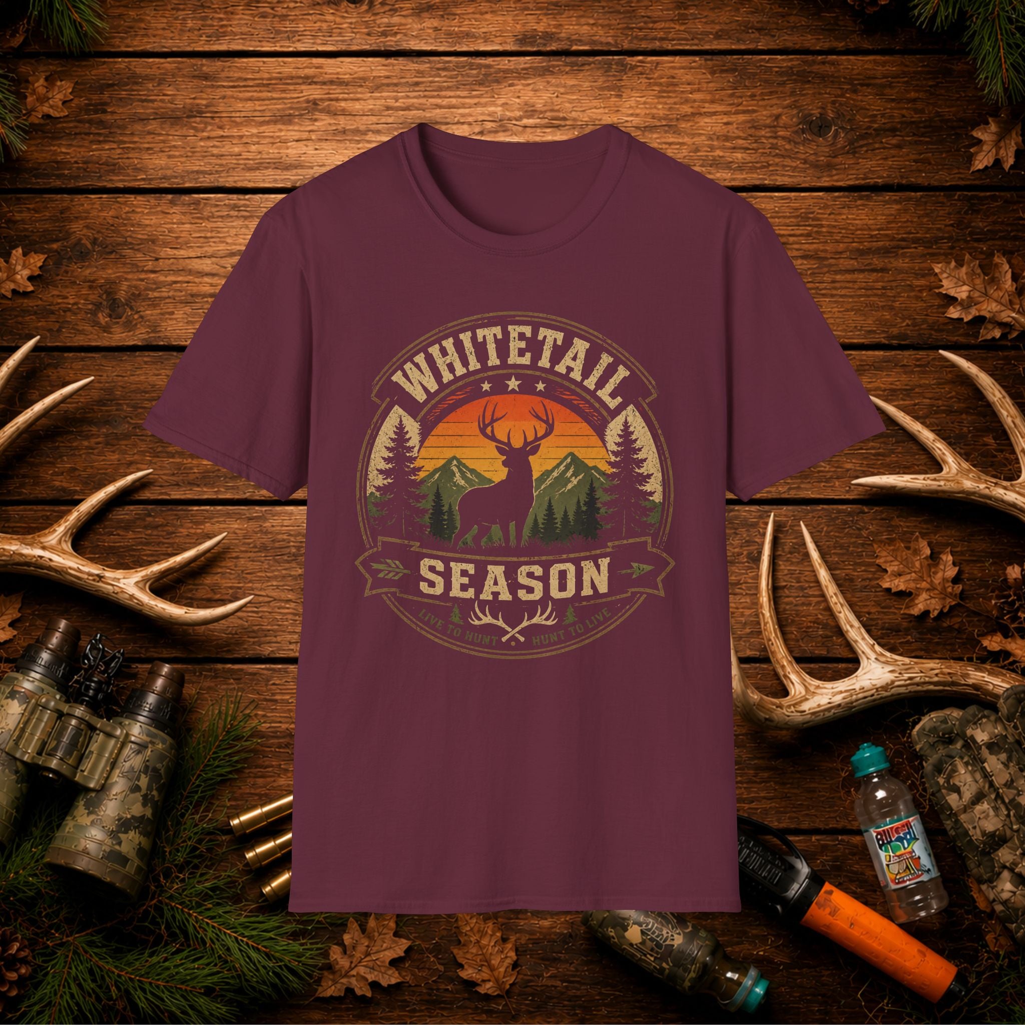 Whitetail Season Deer Hunting Shirt | Vintage Buck Hunter Tee | Retro Outdoor Graphic T-Shirt