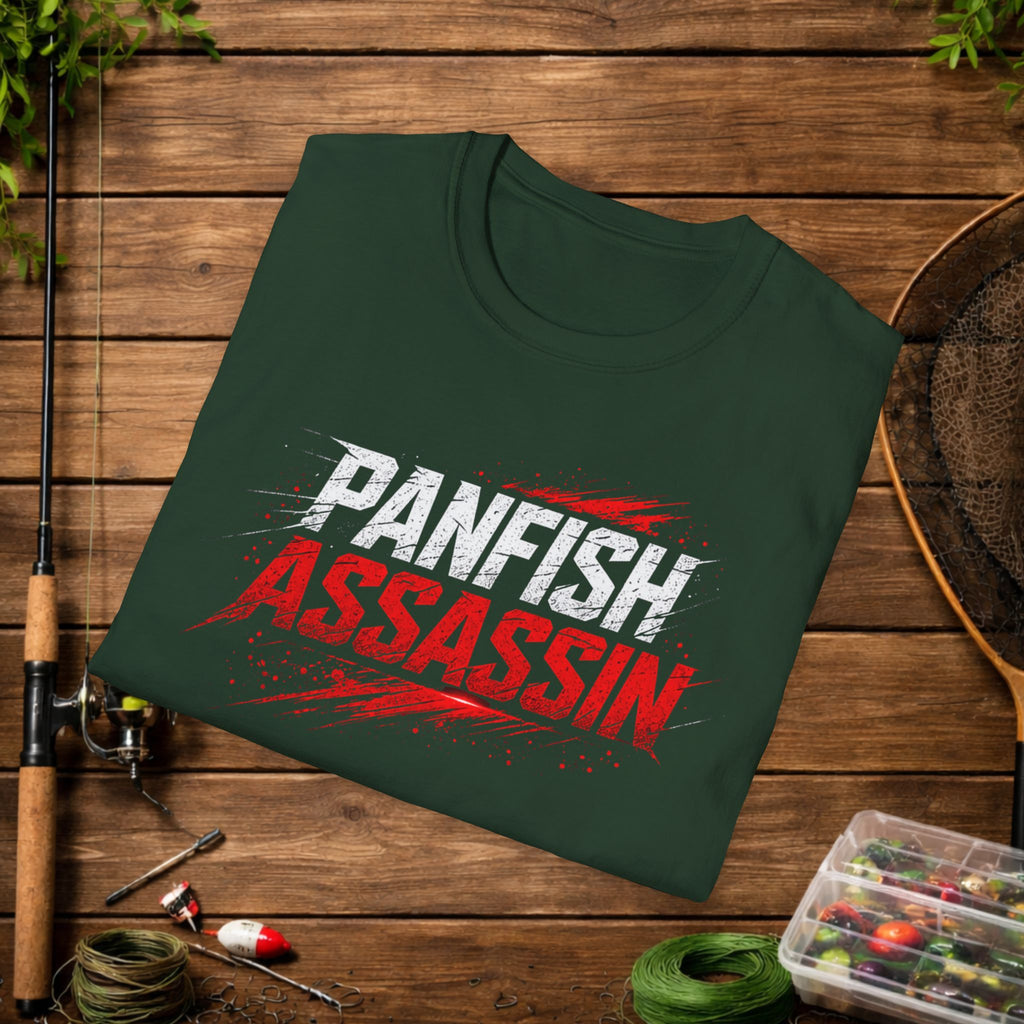 Panfish Assassin Fishing Shirt – Funny Panfish Angler Tee – Crappie Bluegill Perch Fishing Apparel – Fisherman Gift