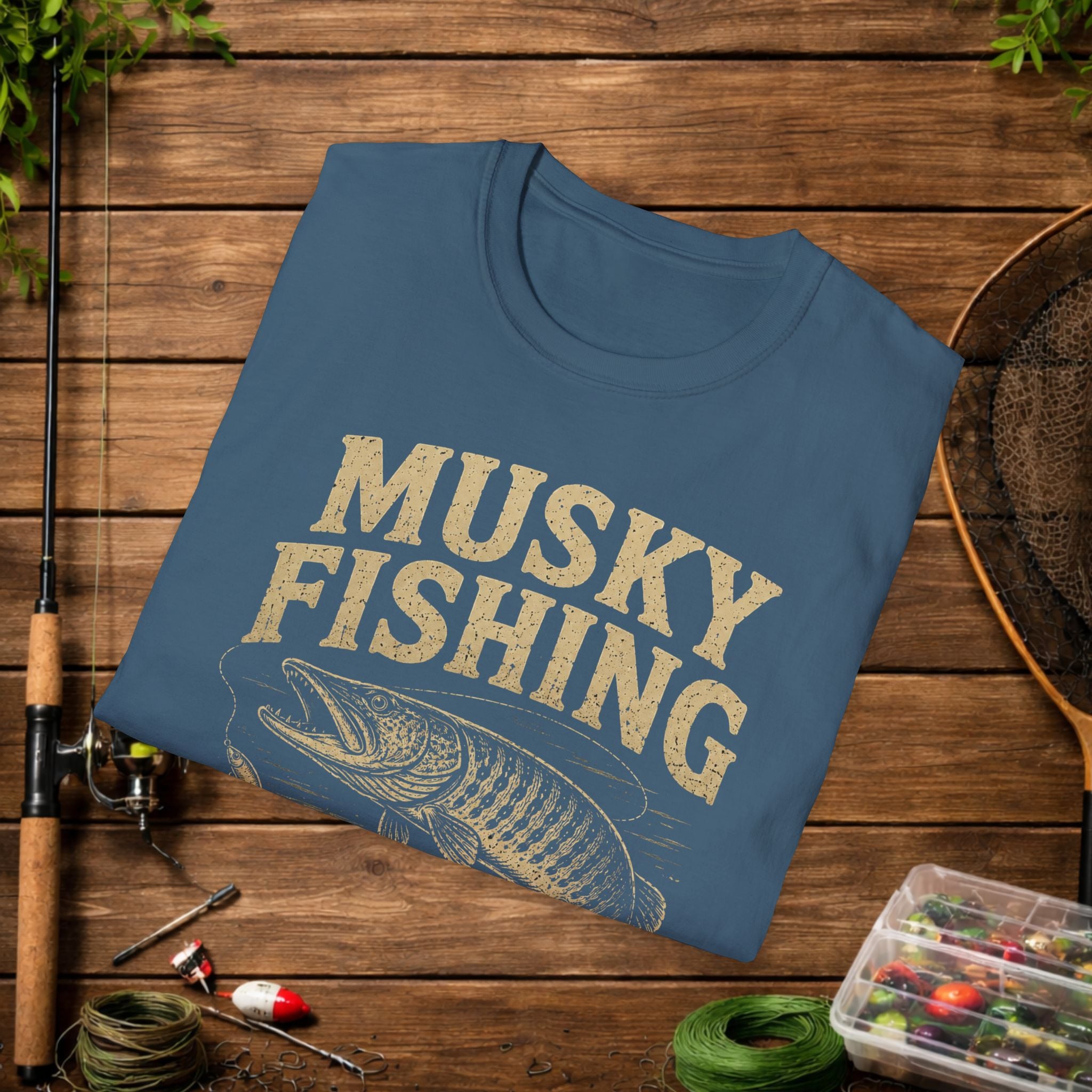 Musky Fishing T-Shirt – "Where 'Follows' Count As Success" Vintage Angler Tee