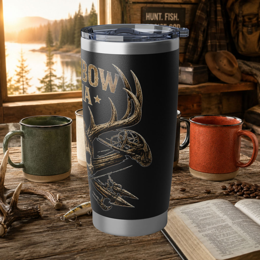 Crossbow Mafia 20oz Tumbler — Skull Hunting Travel Mug