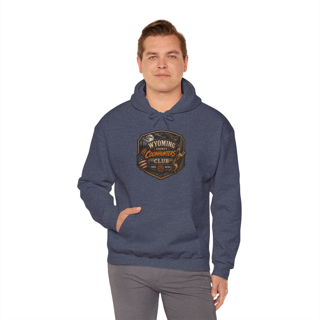 Wyoming Coonhunters Club Hoodie – Dual print badge front/banner back