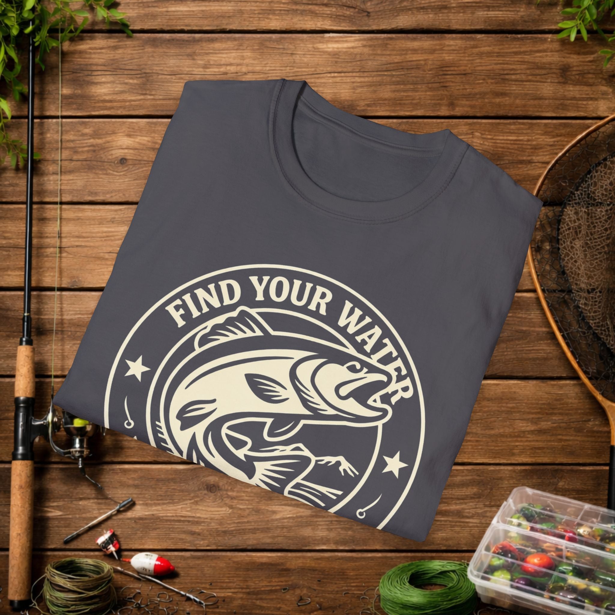 Find Your Water Fishing Shirt – Hooked in the Hills Bass Graphic
