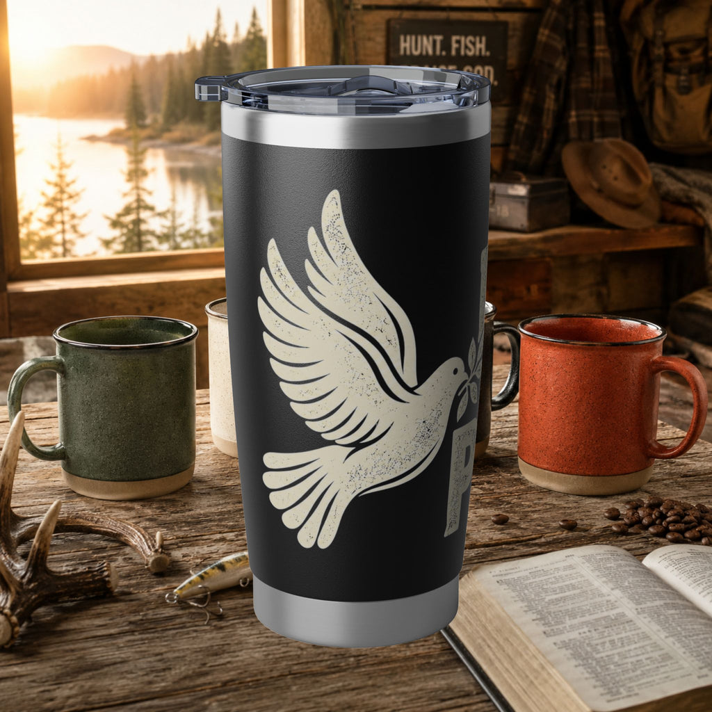 20oz Tumbler — "Peace Is Power" Insulated Travel Cup