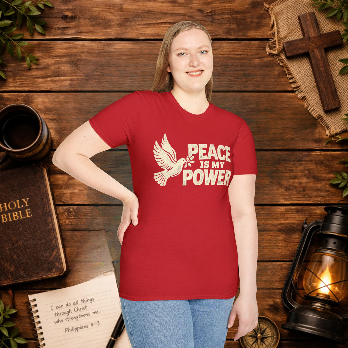 Peace Is My Power T-Shirt — Christian Dove Faith Tee