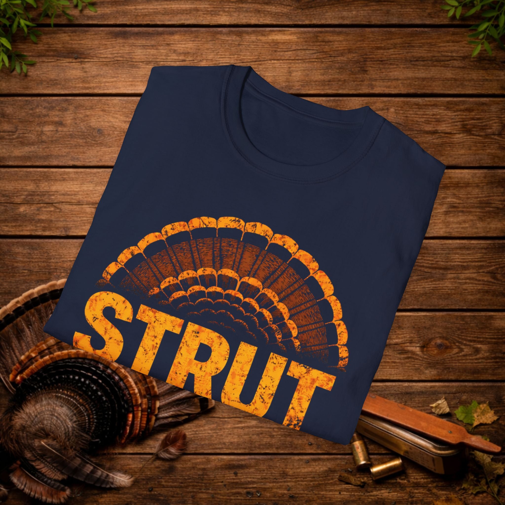 Strut at Dawn Turkey Hunting Shirt – Minimal Gobbler Tail Tee – Spring Turkey Season Hunter Shirt – Vintage Hunting Apparel