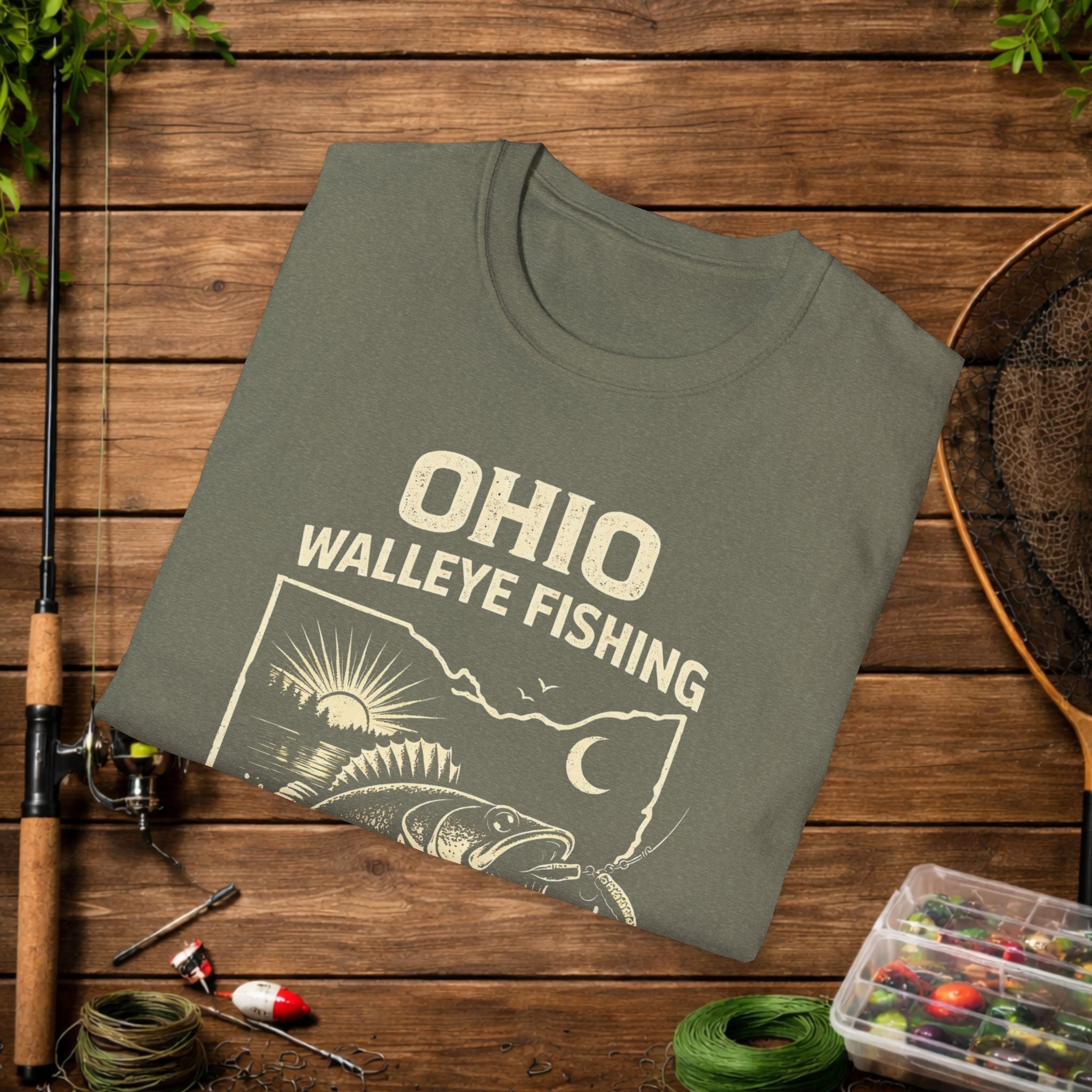 Ohio Walleye Fishing Shirt – Vintage Ohio Angler Tee – Lake Erie Walleye Fishing Apparel – Fisherman Gift