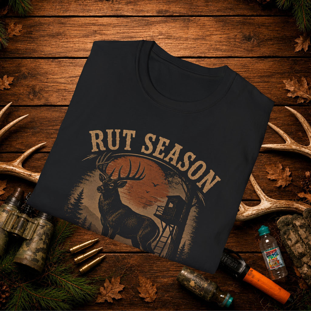 Rut Season T‑Shirt — "Sorry, Can't. It's Rut Season" Deer Hunting Tee