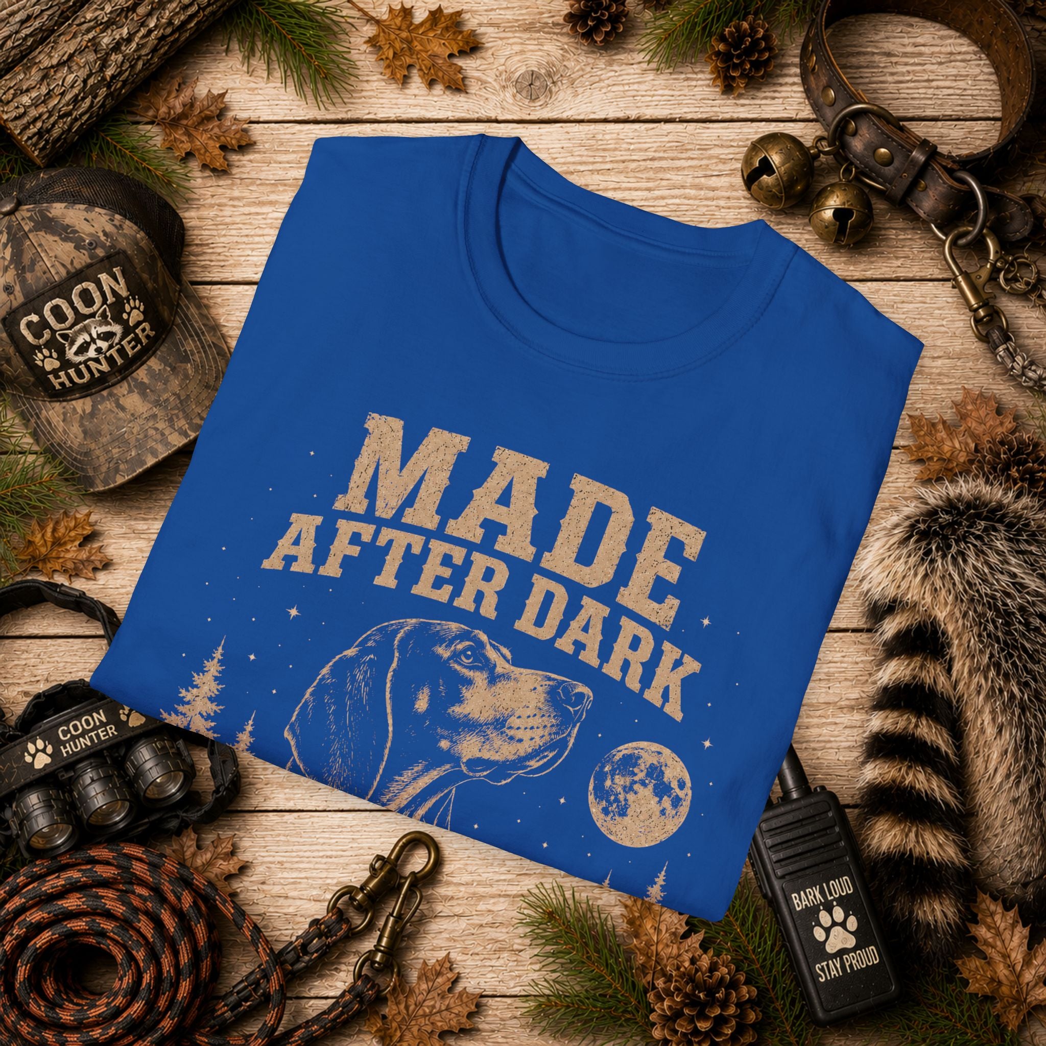 Made After Dark Coonhunter T-Shirt | Vintage Night Hunting Coonhound Tee | Wild Wonderful Wear
