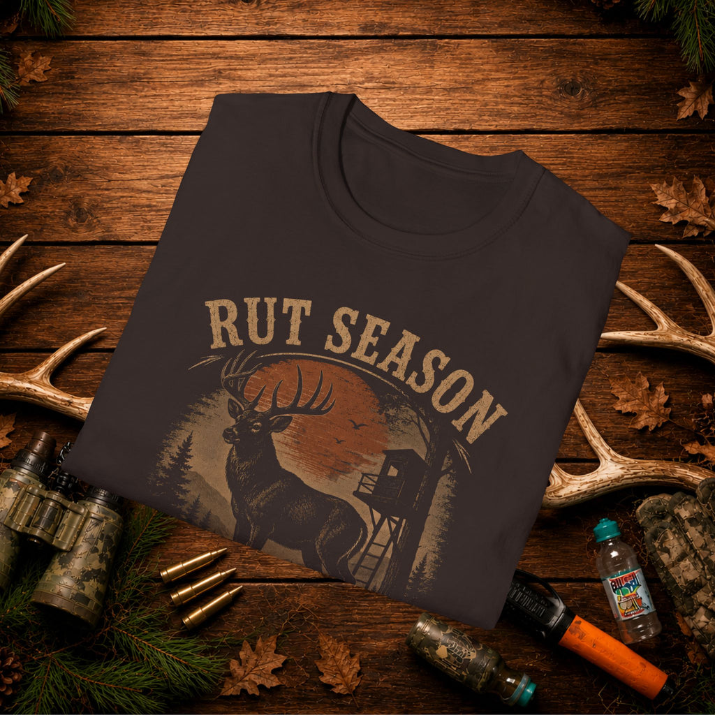 Rut Season T‑Shirt — "Sorry, Can't. It's Rut Season" Deer Hunting Tee
