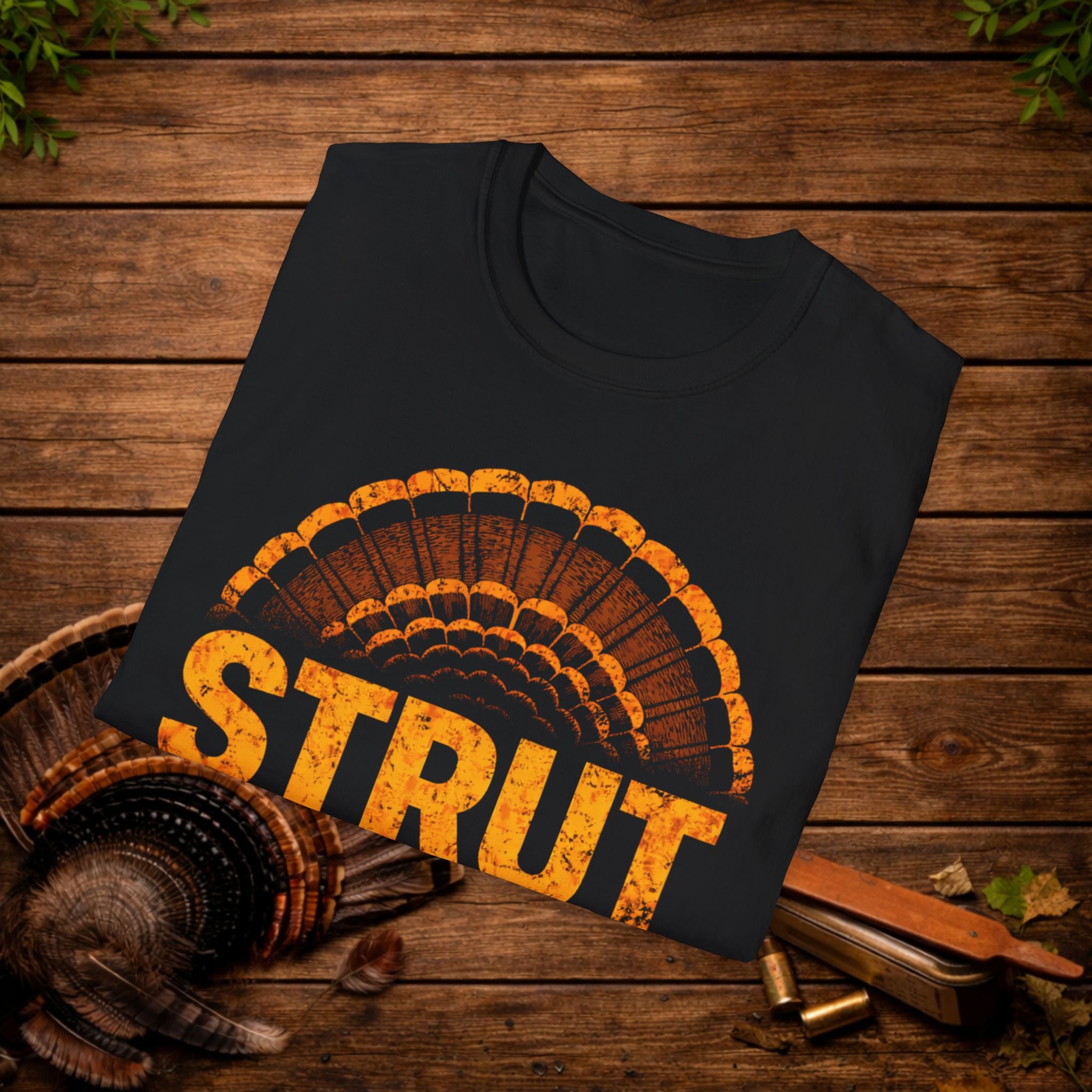 Strut at Dawn Turkey Hunting Shirt – Minimal Gobbler Tail Tee – Spring Turkey Season Hunter Shirt – Vintage Hunting Apparel