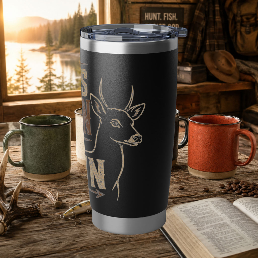 If It's Brown It's Down 20oz Insulated Tumbler – Rustic Deer Hunting Travel Mug | Gift for Hunters