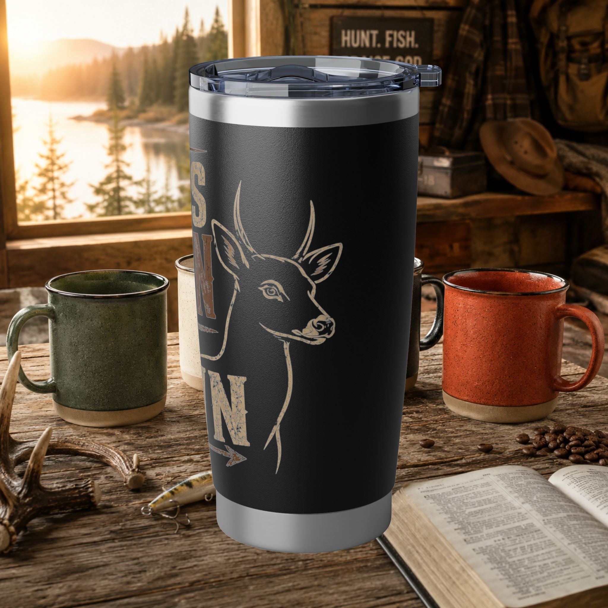 If It's Brown It's Down 20oz Insulated Tumbler – Rustic Deer Hunting Travel Mug | Gift for Hunters