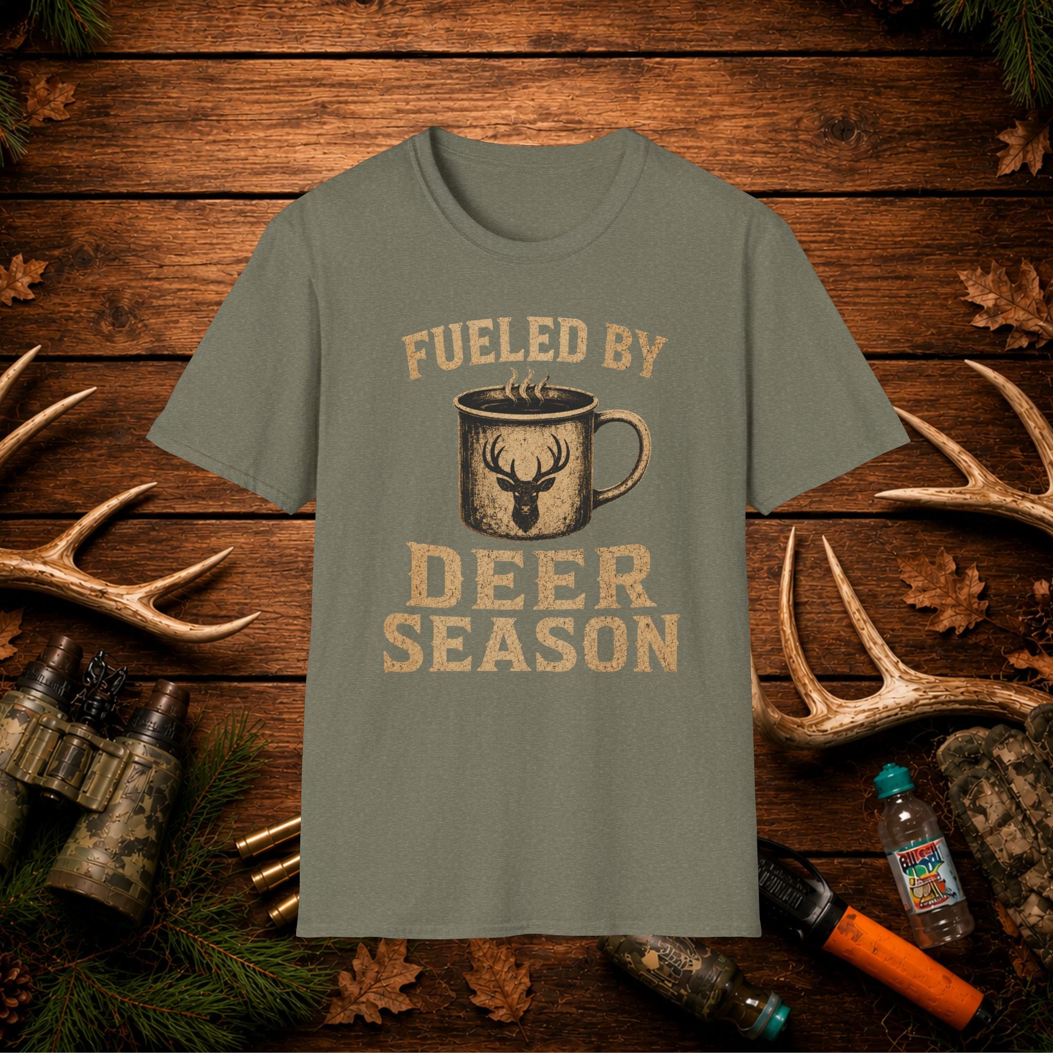 Fueled By Deer Season T-Shirt – Hunting Coffee Tee for Outdoorsmen