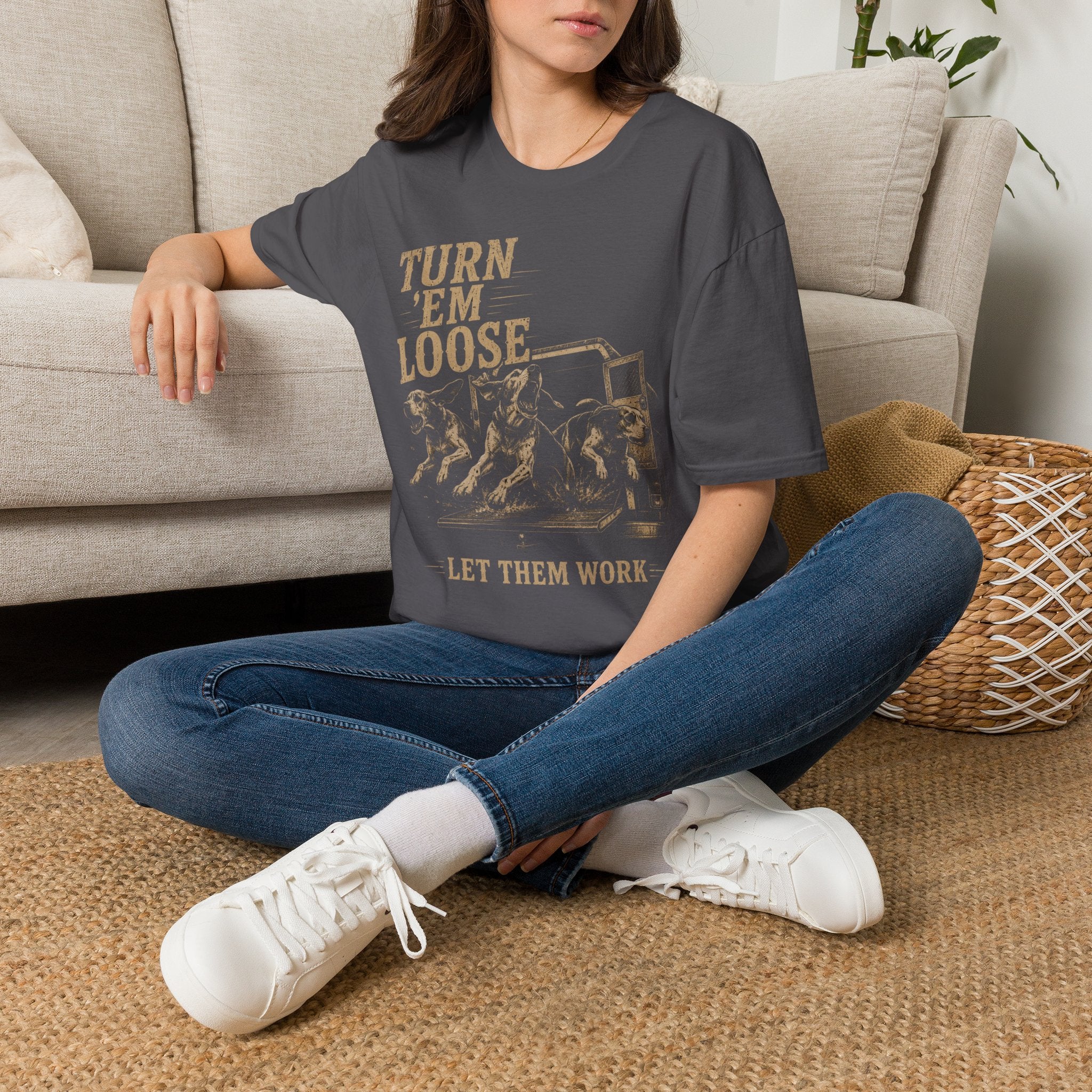 Turn 'Em Loose Coon Hunting T-Shirt | Working Dog Houndsman Tee | Wild Wonderful Wear