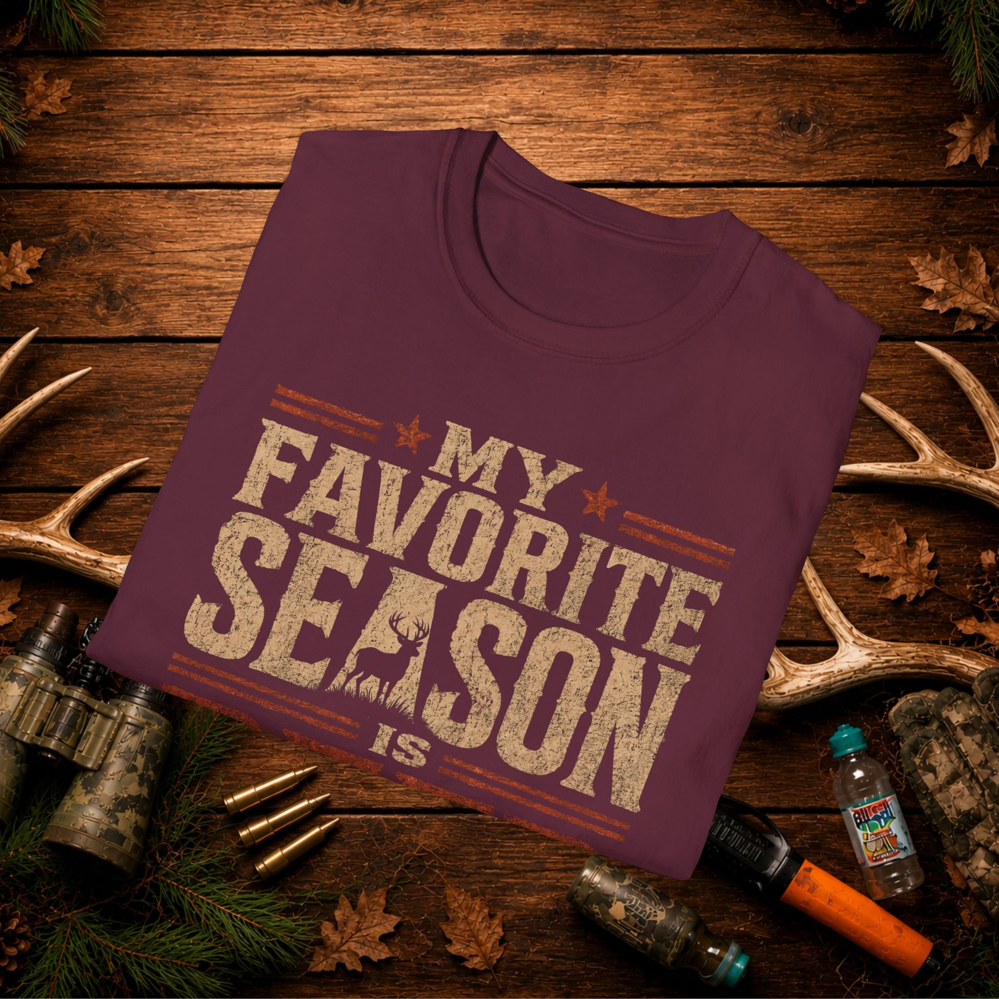 Deer Season T‑Shirt — "My Favorite Season Is Deer Season" Rustic Hunting Tee