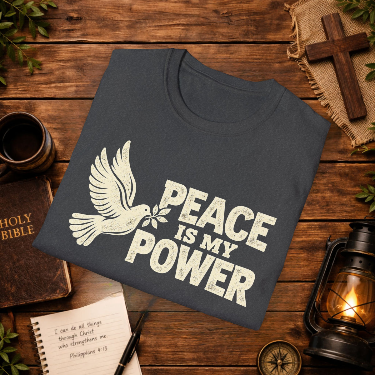 Peace Is My Power T-Shirt — Christian Dove Faith Tee