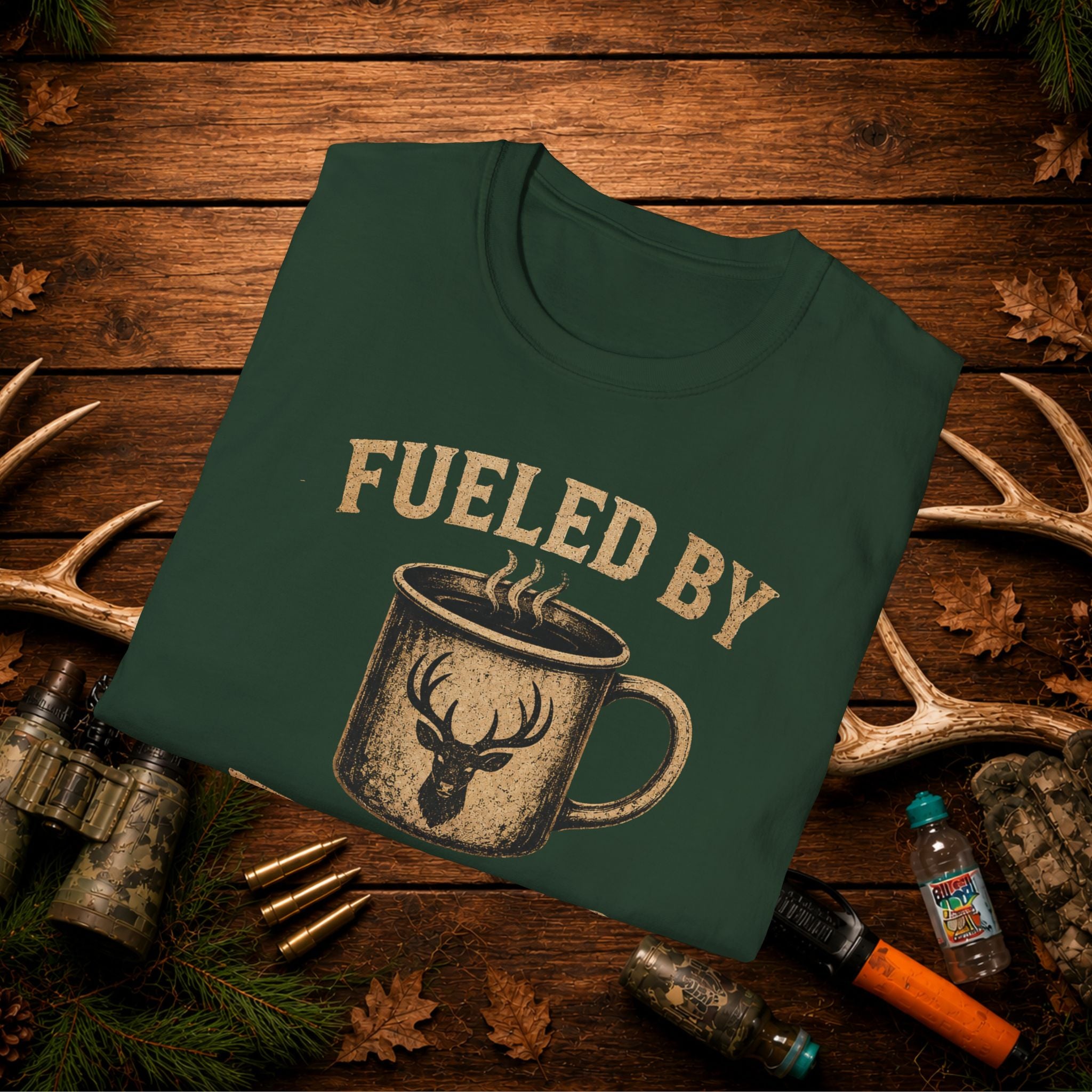 Fueled By Deer Season T-Shirt – Hunting Coffee Tee for Outdoorsmen