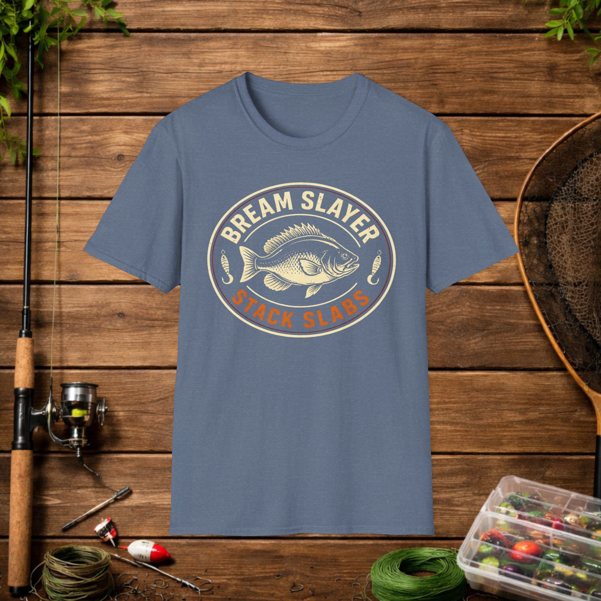 Bream Slayer Shirt – Stack Slabs Fishing Tee – Panfish Angler Badge Shirt – Crappie & Bluegill Fishing Shirt