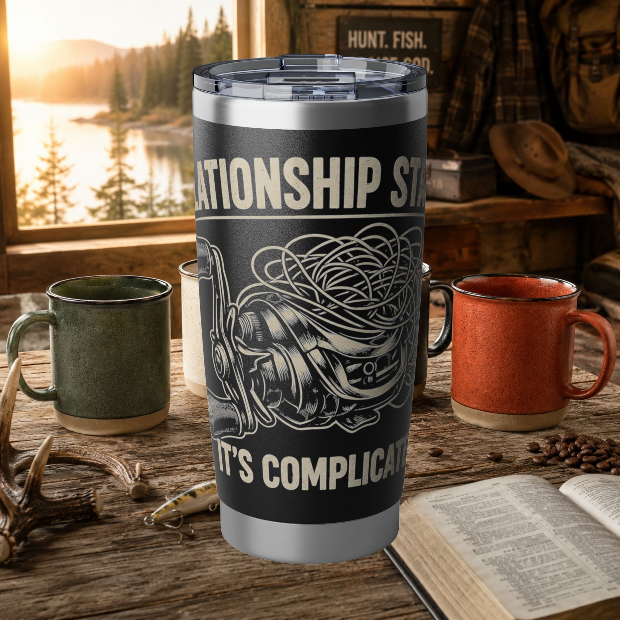 Fishing Knot Tumbler – 'Relationship Status: It's Complicated' 20oz Insulated Travel Cup