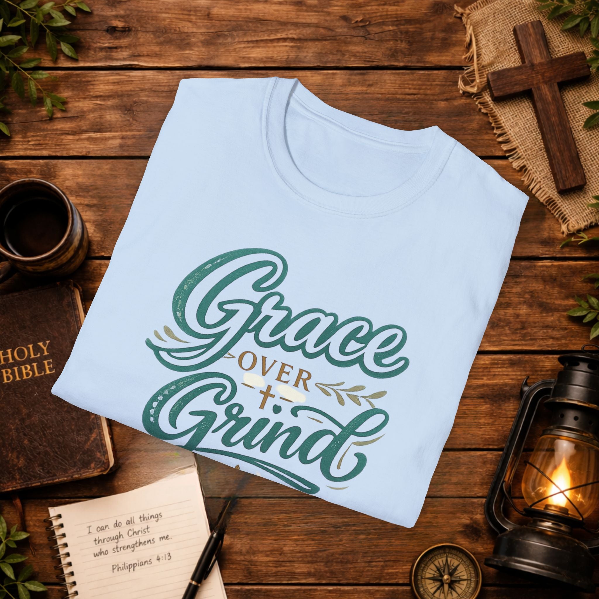 Grace Over Grind T-Shirt — Christian Faith Inspirational Tee