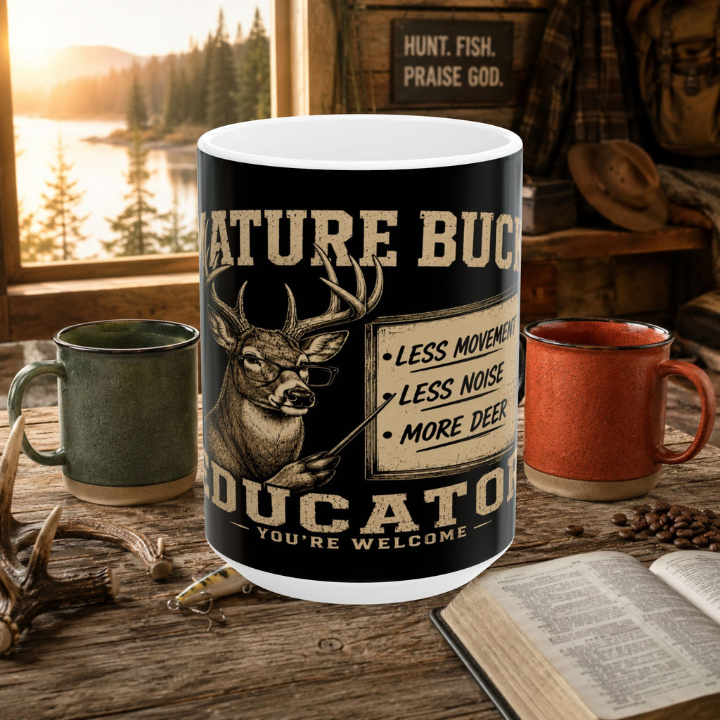 Mature Buck Educator Mug - Hunting Deer Hunter Coffee Cup (11oz, 15oz)