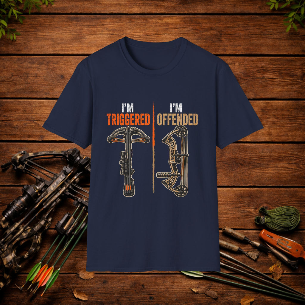 I'm Triggered, I'm Offended Crossbow T-Shirt – Funny Hunting Tee