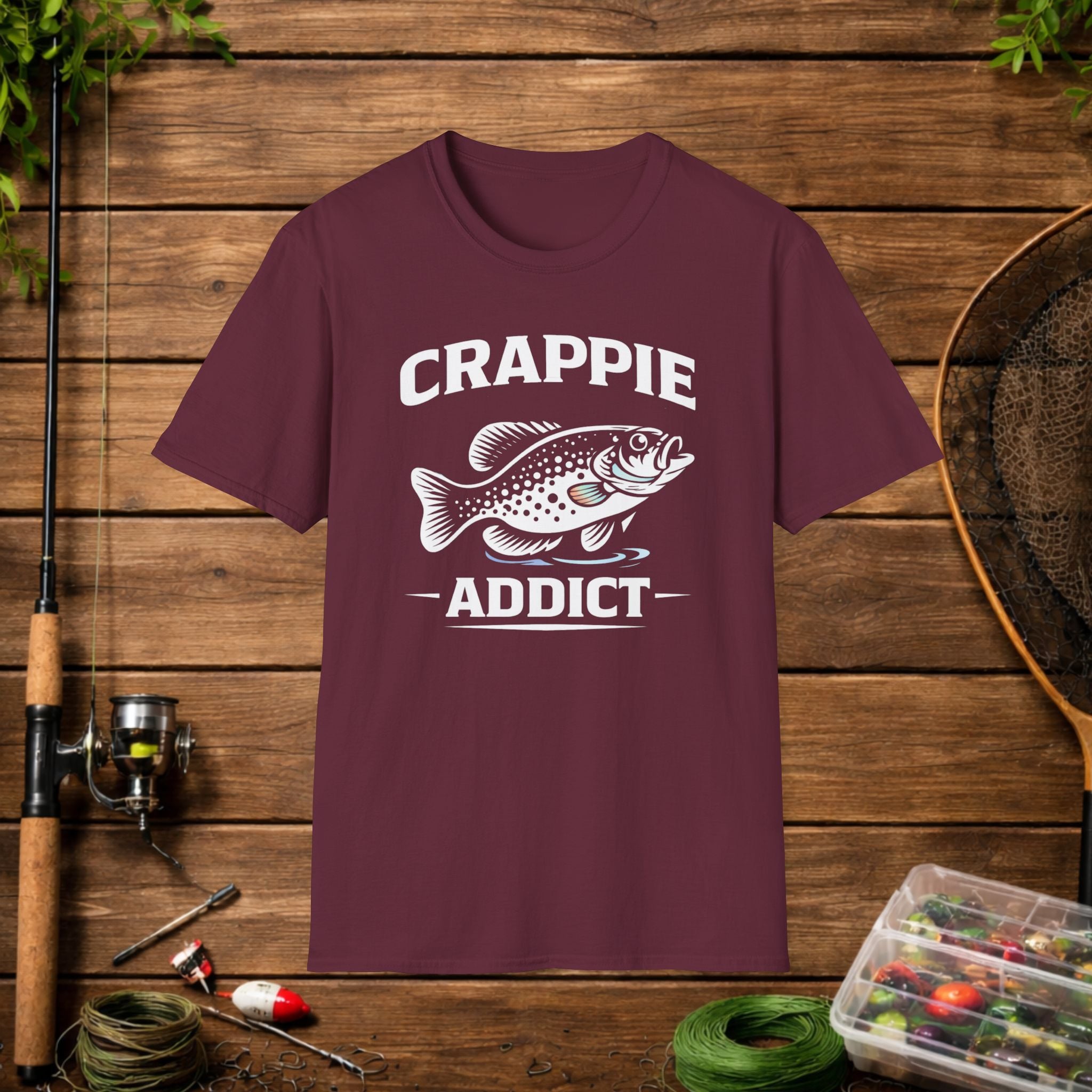 Crappie Addict Fishing T-Shirt – Crappie Angler Graphic Tee
