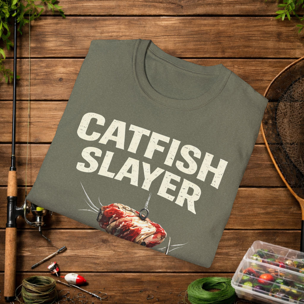 Catfish Slayer Shirt – Limits or GTFO Fishing Tee – Catfishing Angler Shirt – Funny Catfish Fishing Shirt