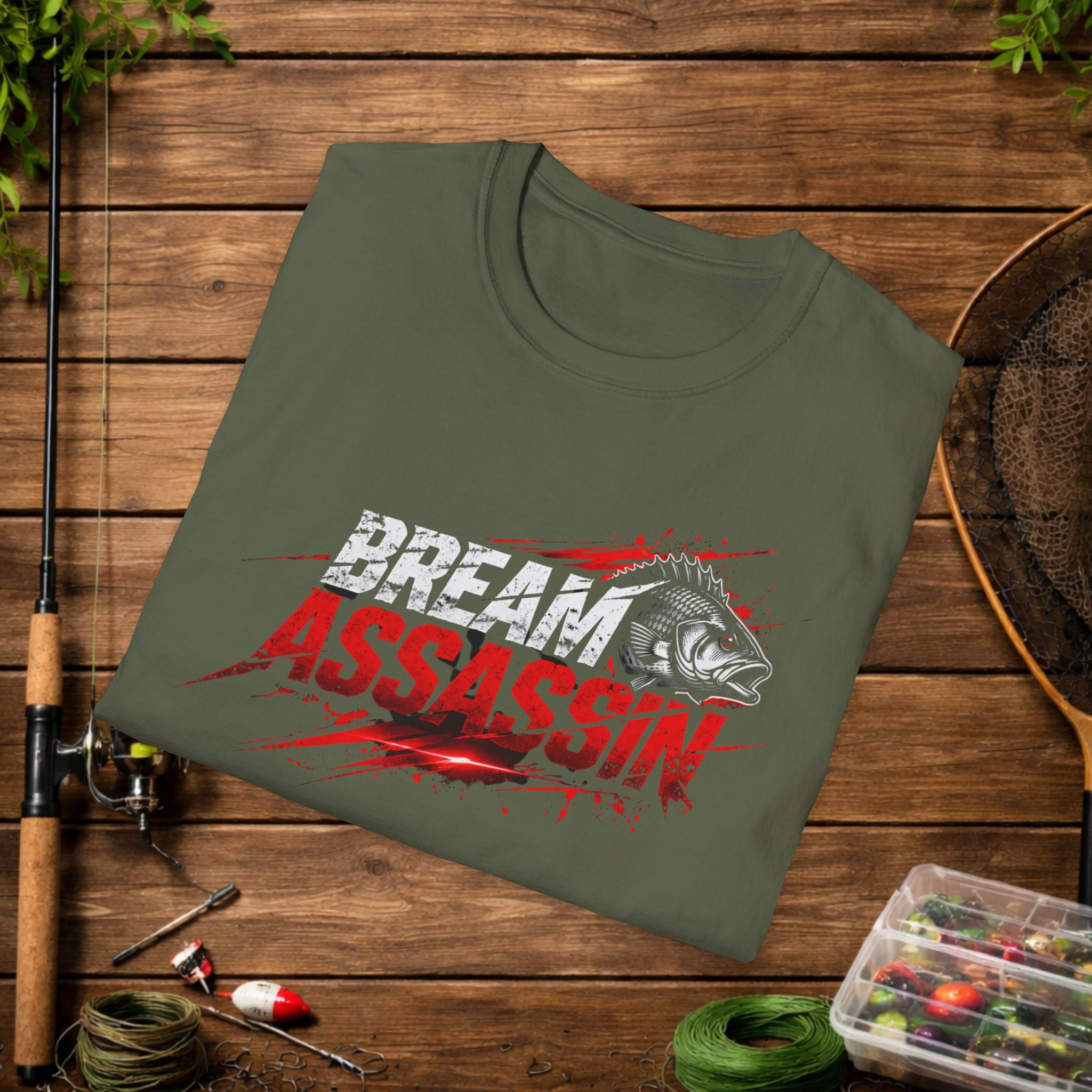 Bream Assassin Fishing Shirt – Funny Bream Angler Tee – Panfish Fishing Apparel – Bluegill & Shellcracker Fisherman Gift