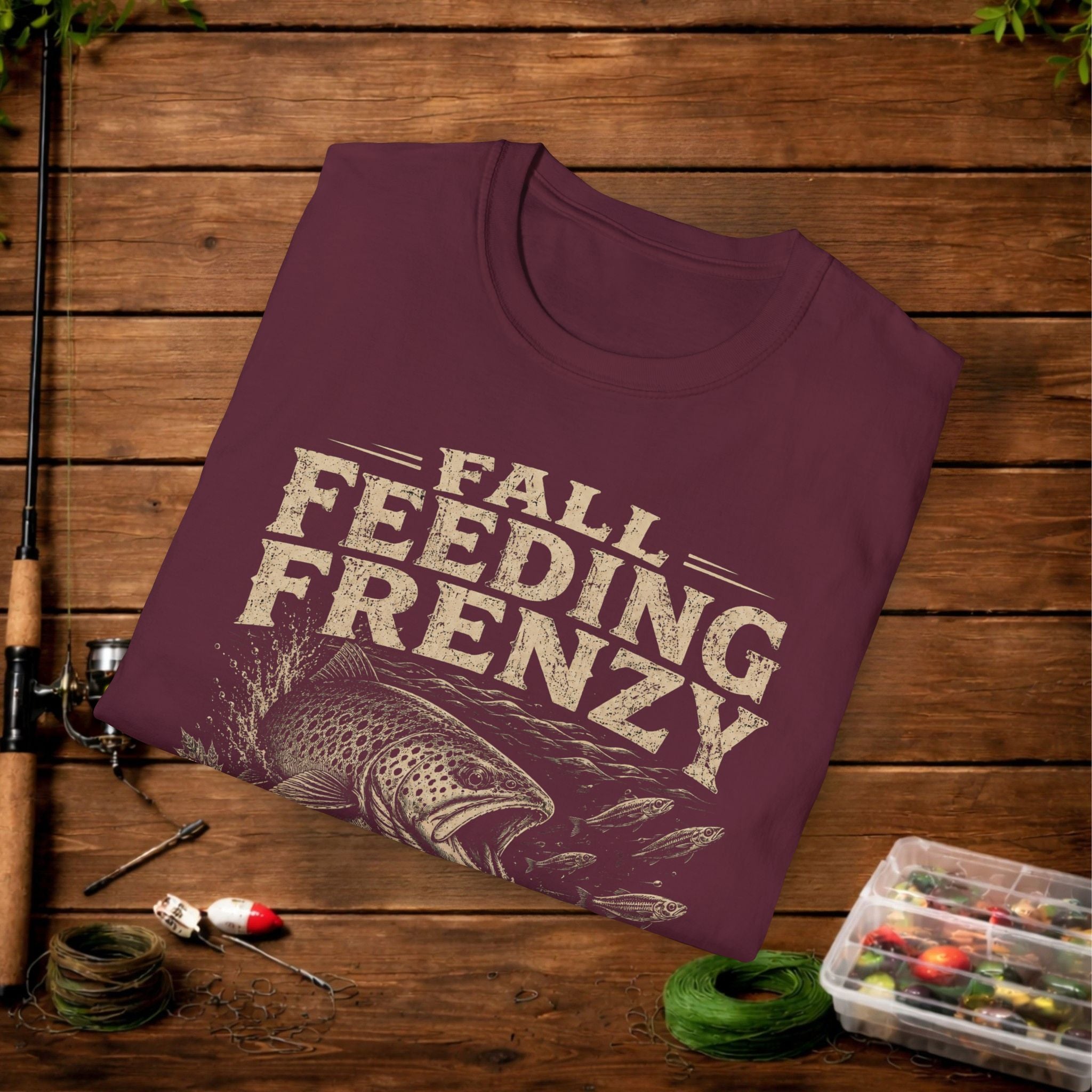 Fall Feeding Frenzy Fishing T‑Shirt — Time to Eat Angler Tee