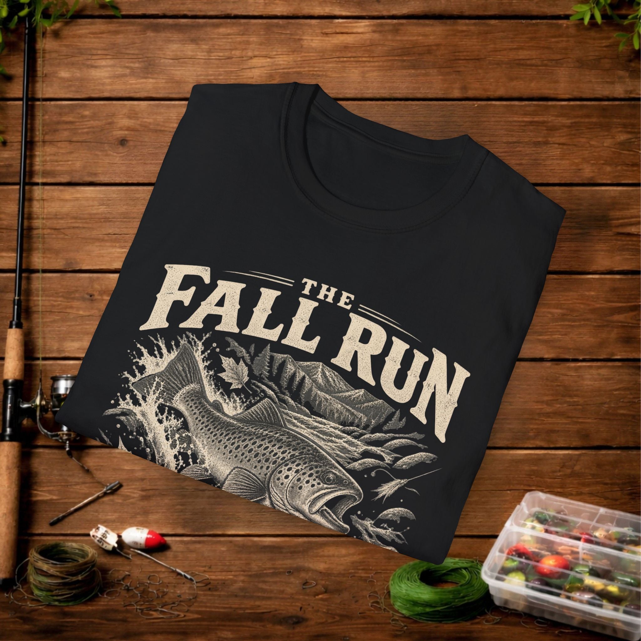 The Fall Run Fishing T-Shirt — Vintage Trout Design