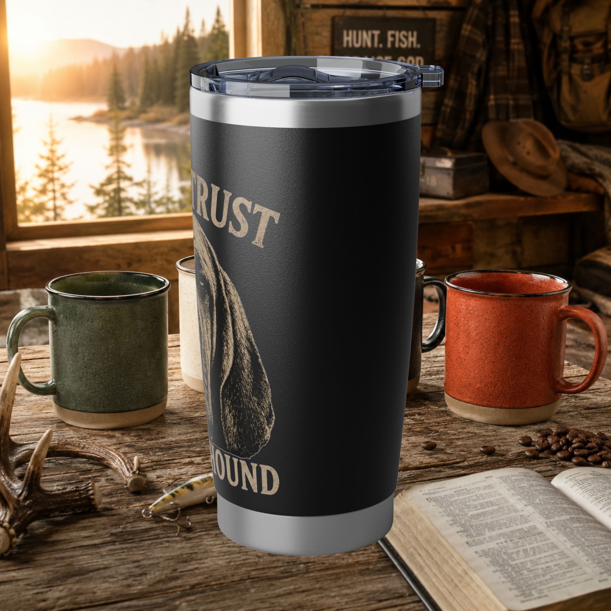 Coon Hunting 20oz Tumbler — "Never Trust a Quiet Hound" Hound Dog Insulated Travel Mug