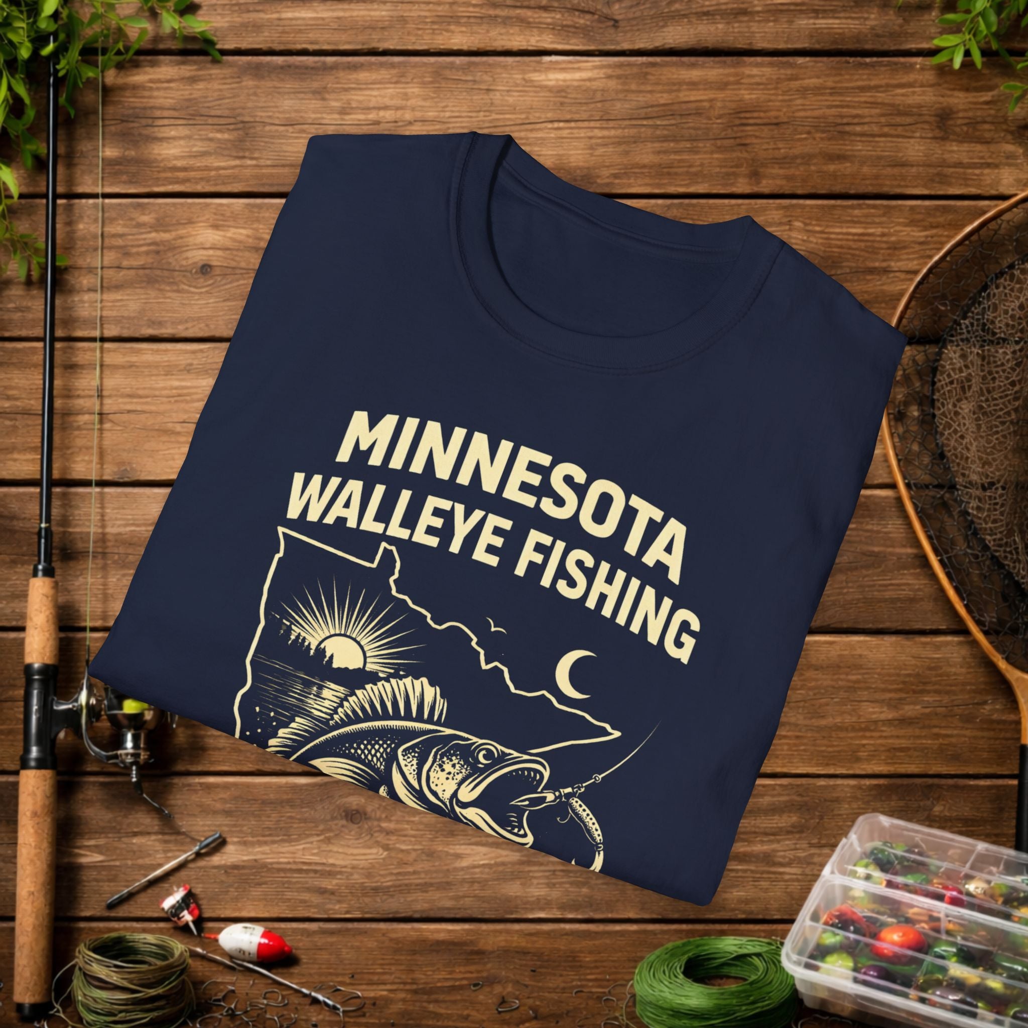 Minnesota Walleye Fishing Shirt – Vintage MN Walleye Angler Tee – Lake Fishing Apparel – Fisherman Gift