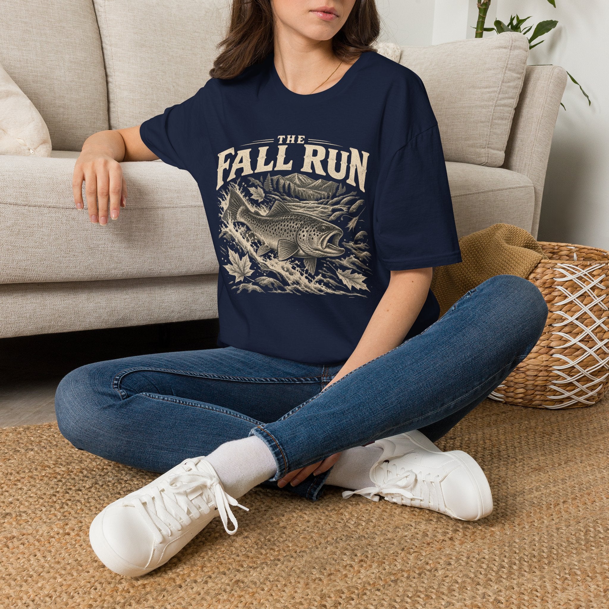 The Fall Run Fishing T-Shirt — Vintage Trout Design