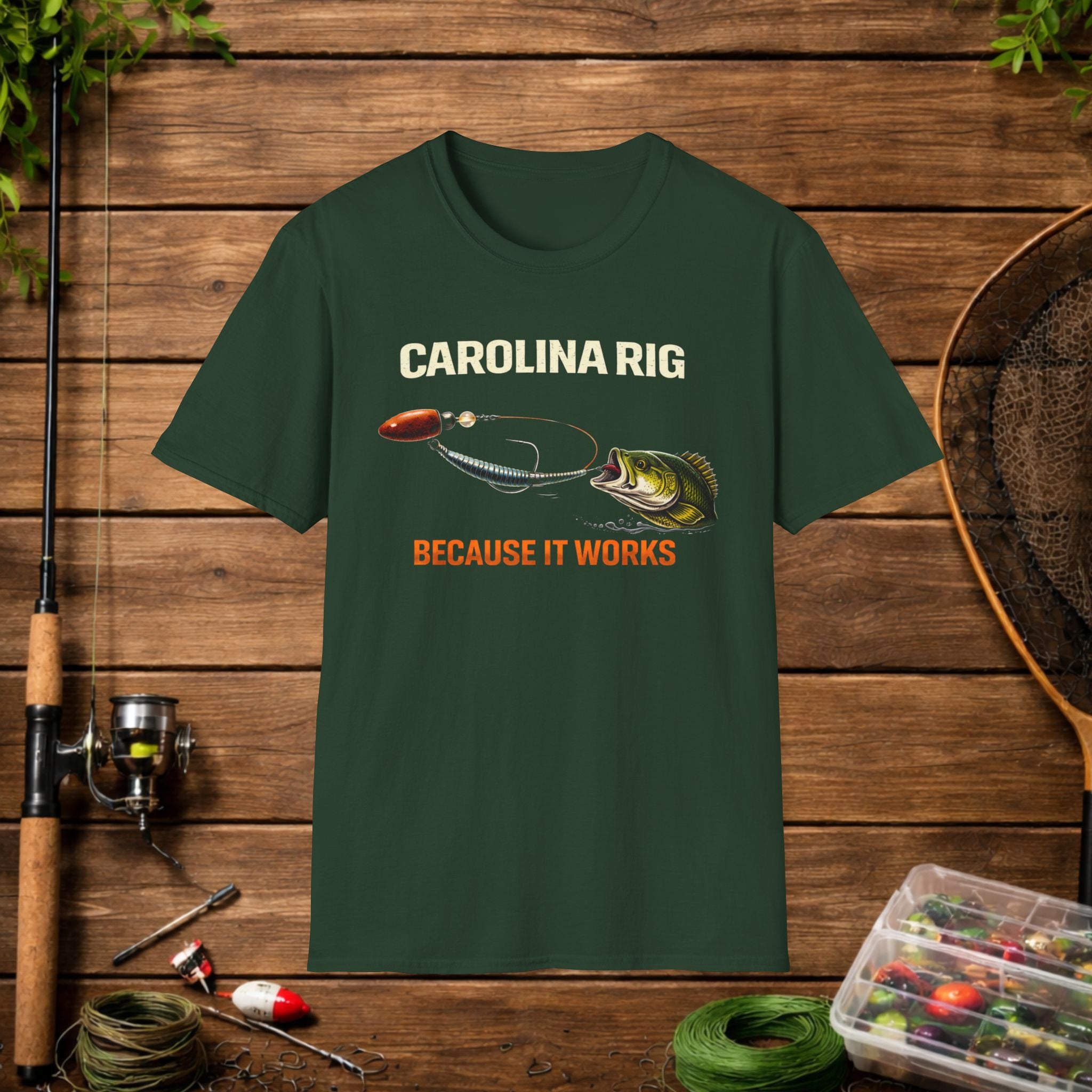Carolina Rig Shirt – Because It Works Fishing Tee – Bass Fishing Rig Shirt – Funny Fishing Shirt for Anglers