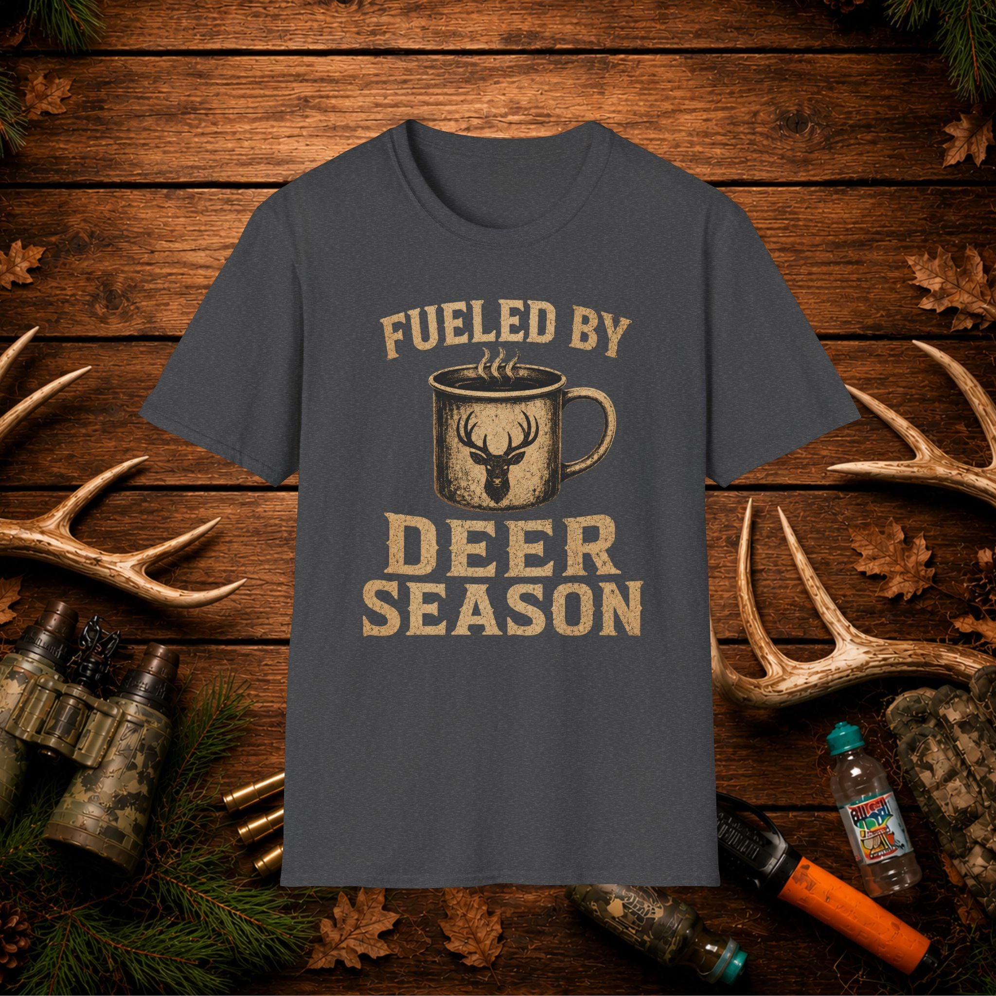 Fueled By Deer Season T-Shirt – Hunting Coffee Tee for Outdoorsmen