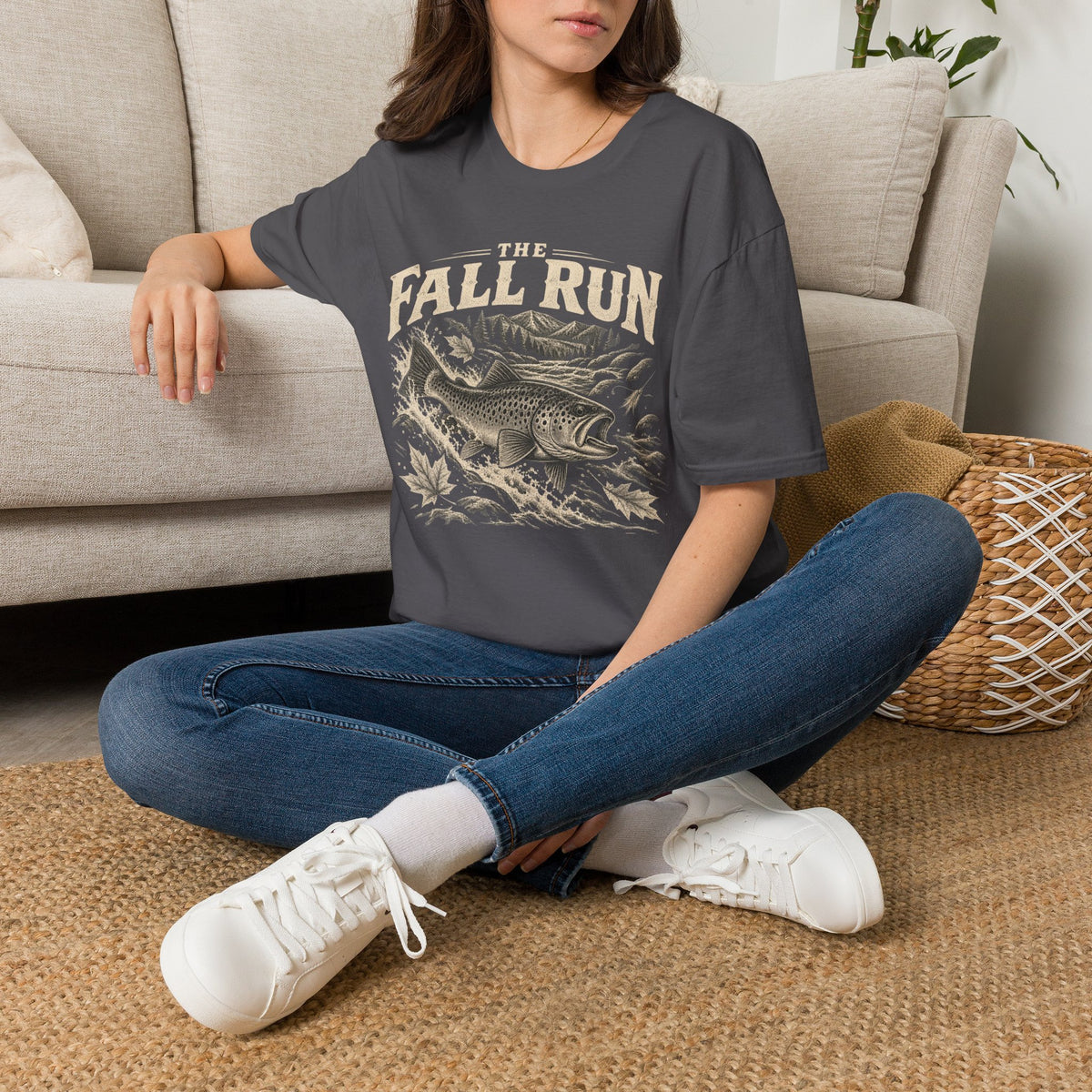 The Fall Run Fishing T-Shirt — Vintage Trout Design