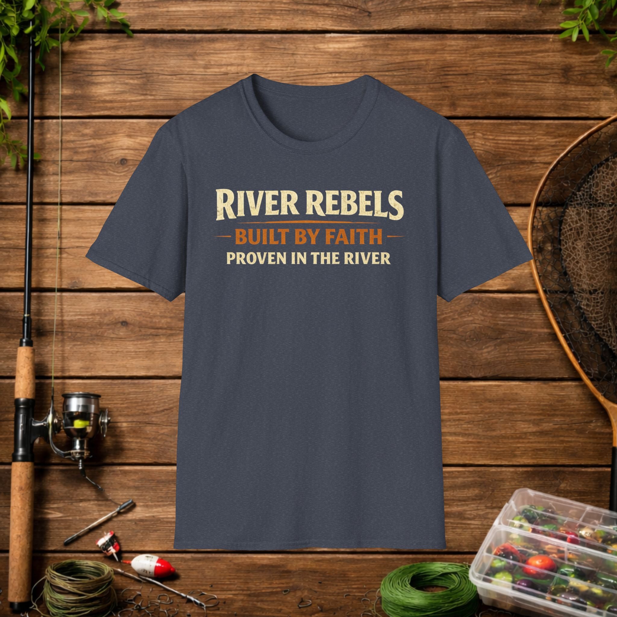 River Rebels T-Shirt — "Built by Faith, Proven in the River" Fishing Tee