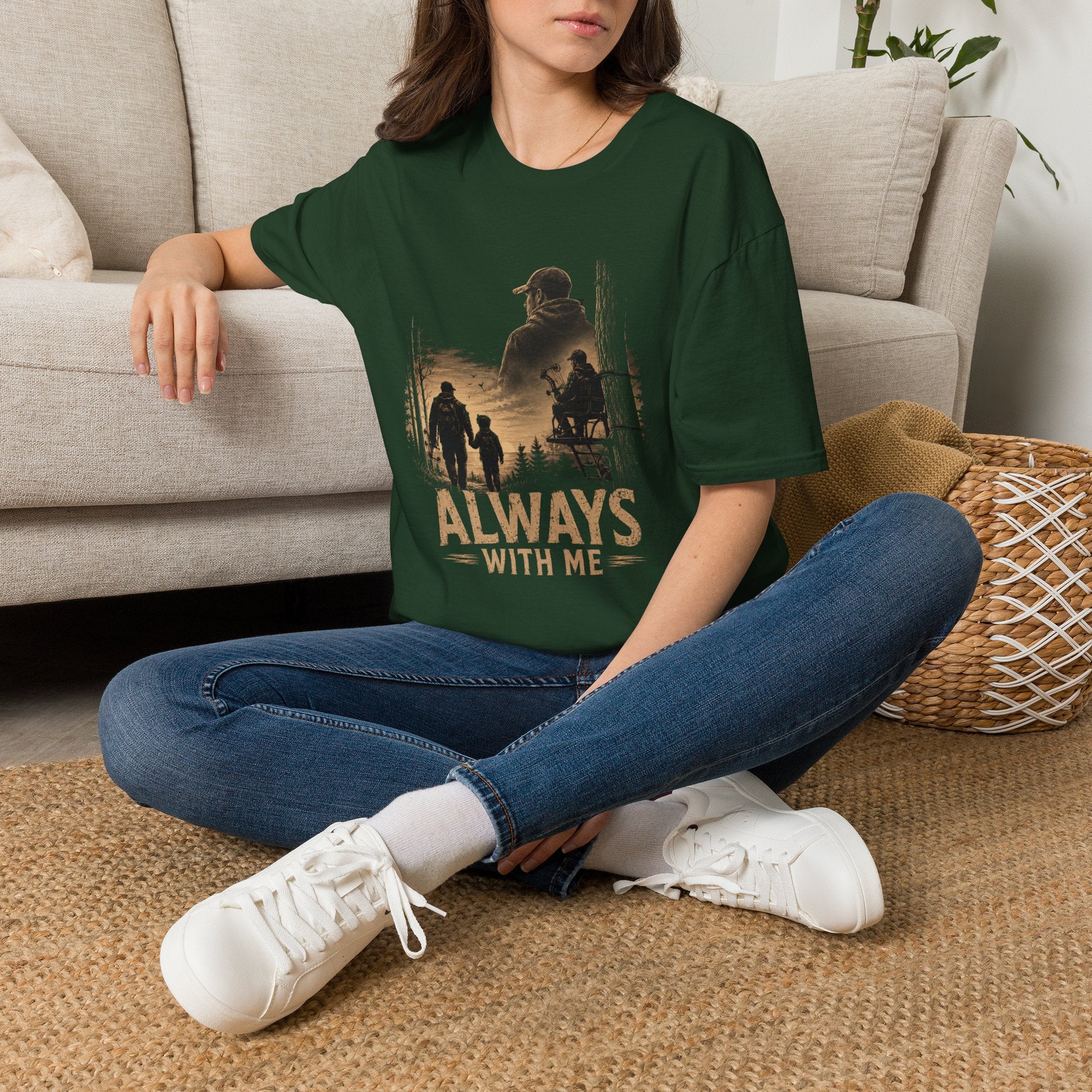 Always With Me Deer Hunting T-Shirt – Vintage Memorial Tee