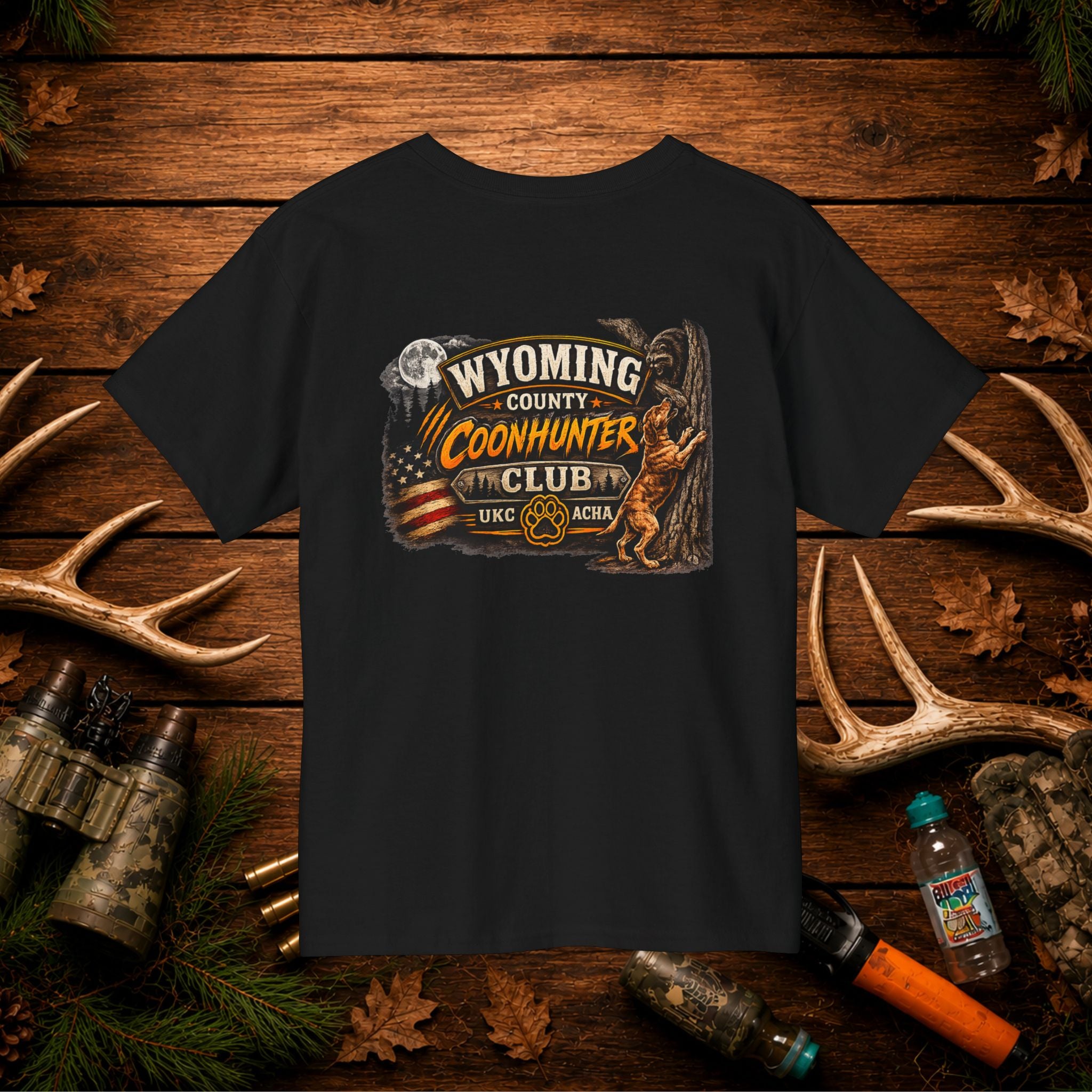 Wyoming County Coonhunter Club Youth T-Shirt — Back Print
