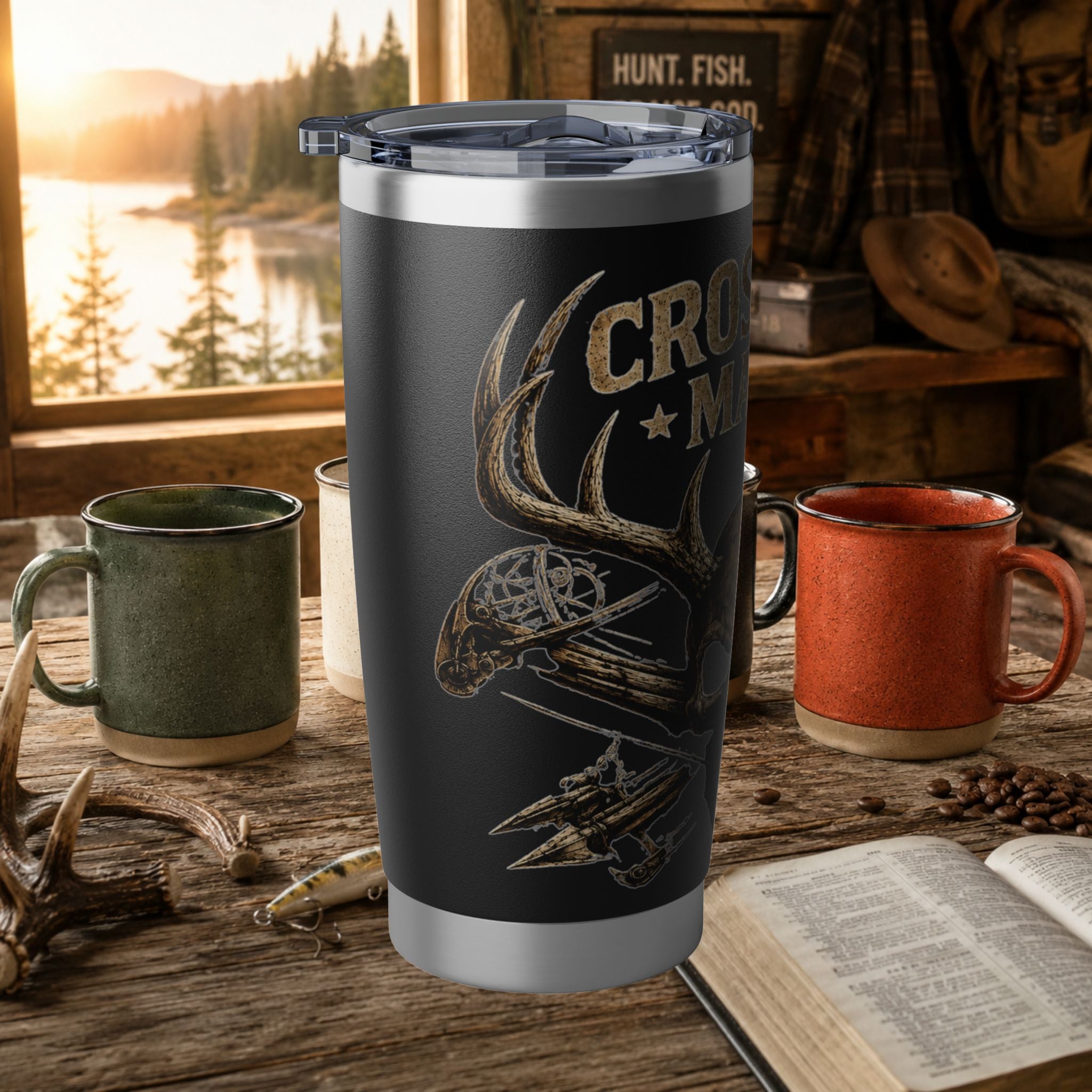 Crossbow Mafia 20oz Tumbler — Skull Hunting Travel Mug