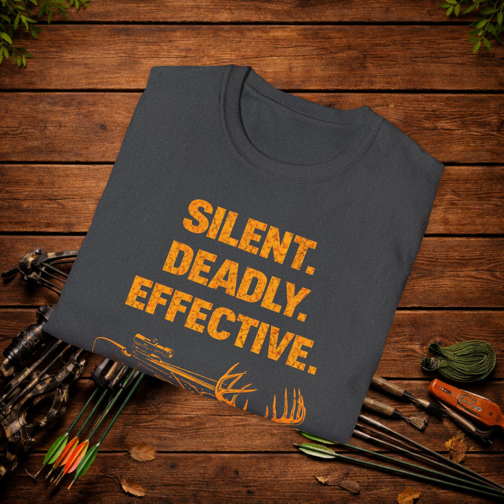 Silent Deadly Effective Crossbow Hunting Shirt – Deer Hunter Tee – Bowhunter Apparel – Archery Season Shirt